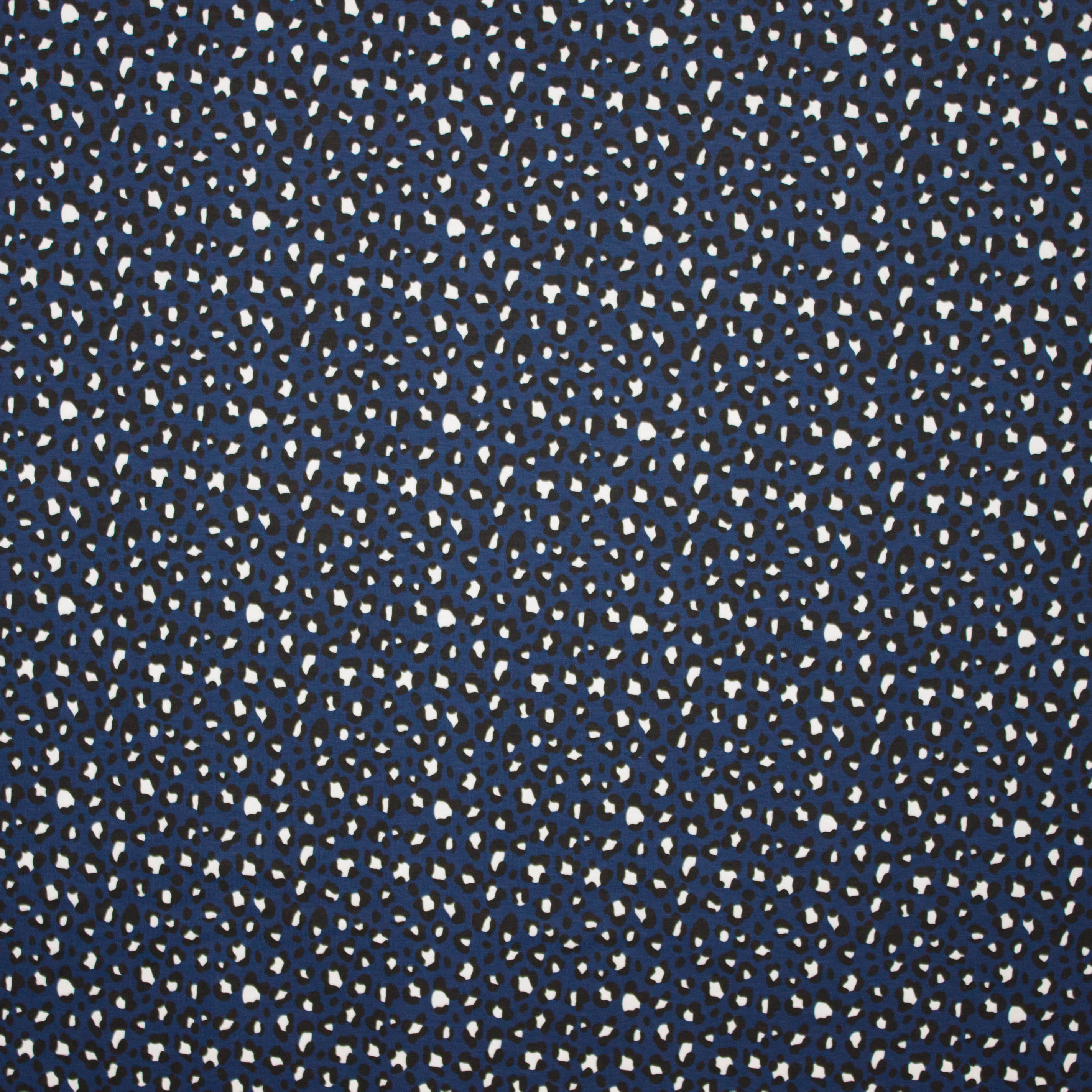 Donkerblauwe tricot met luipaardmotief