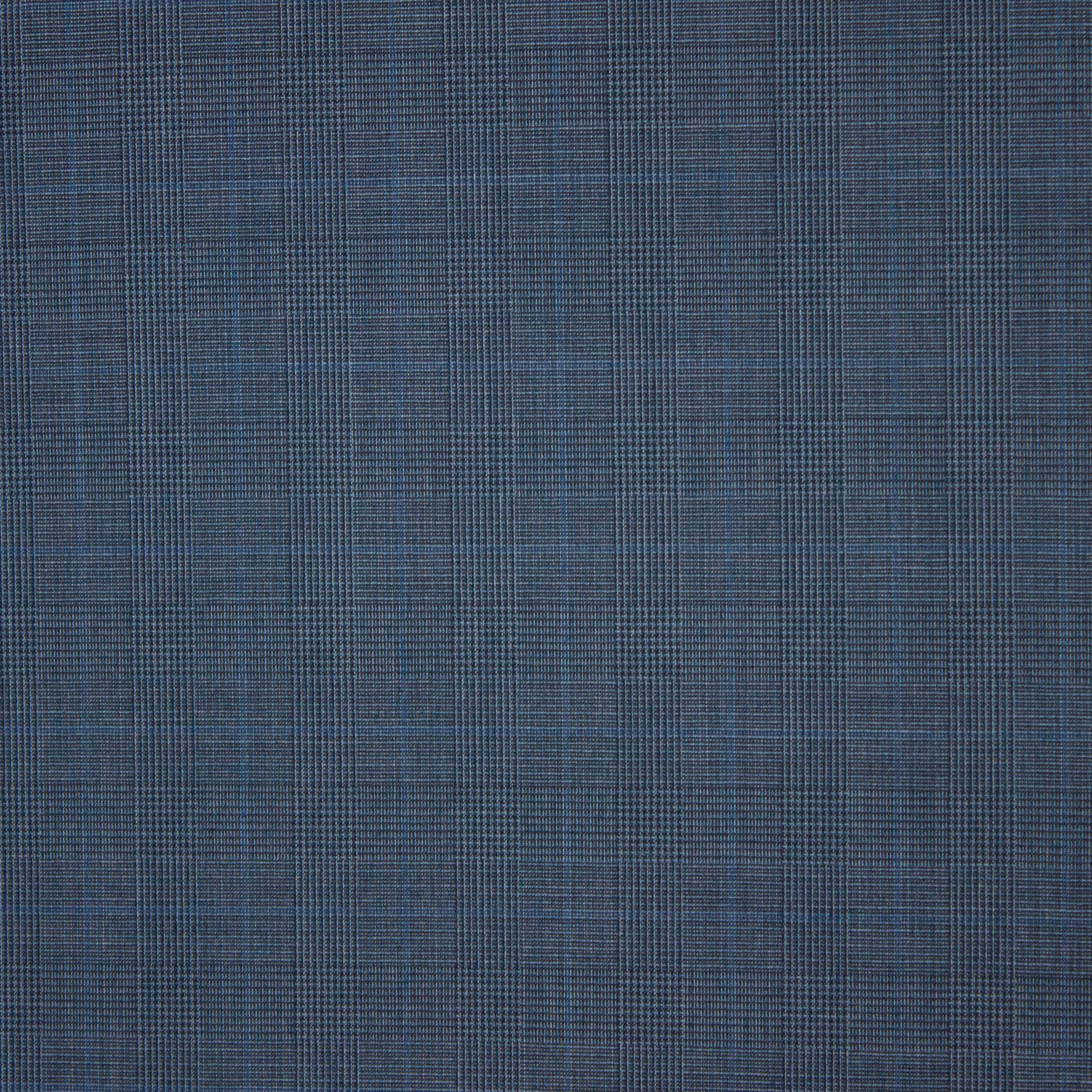 Blauwe wol met prince de galles print
