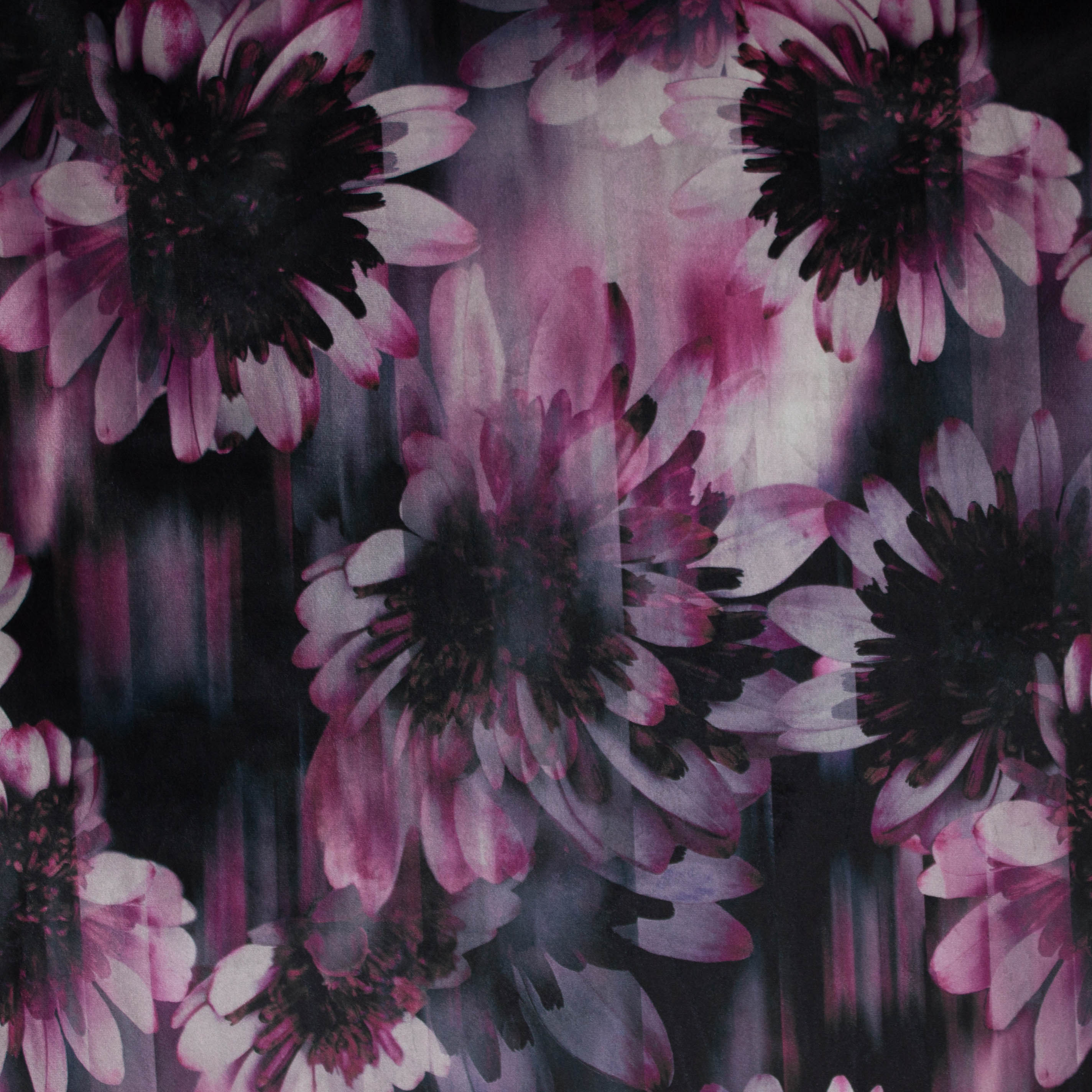 Stretch fluweel/velours met bloemenprint