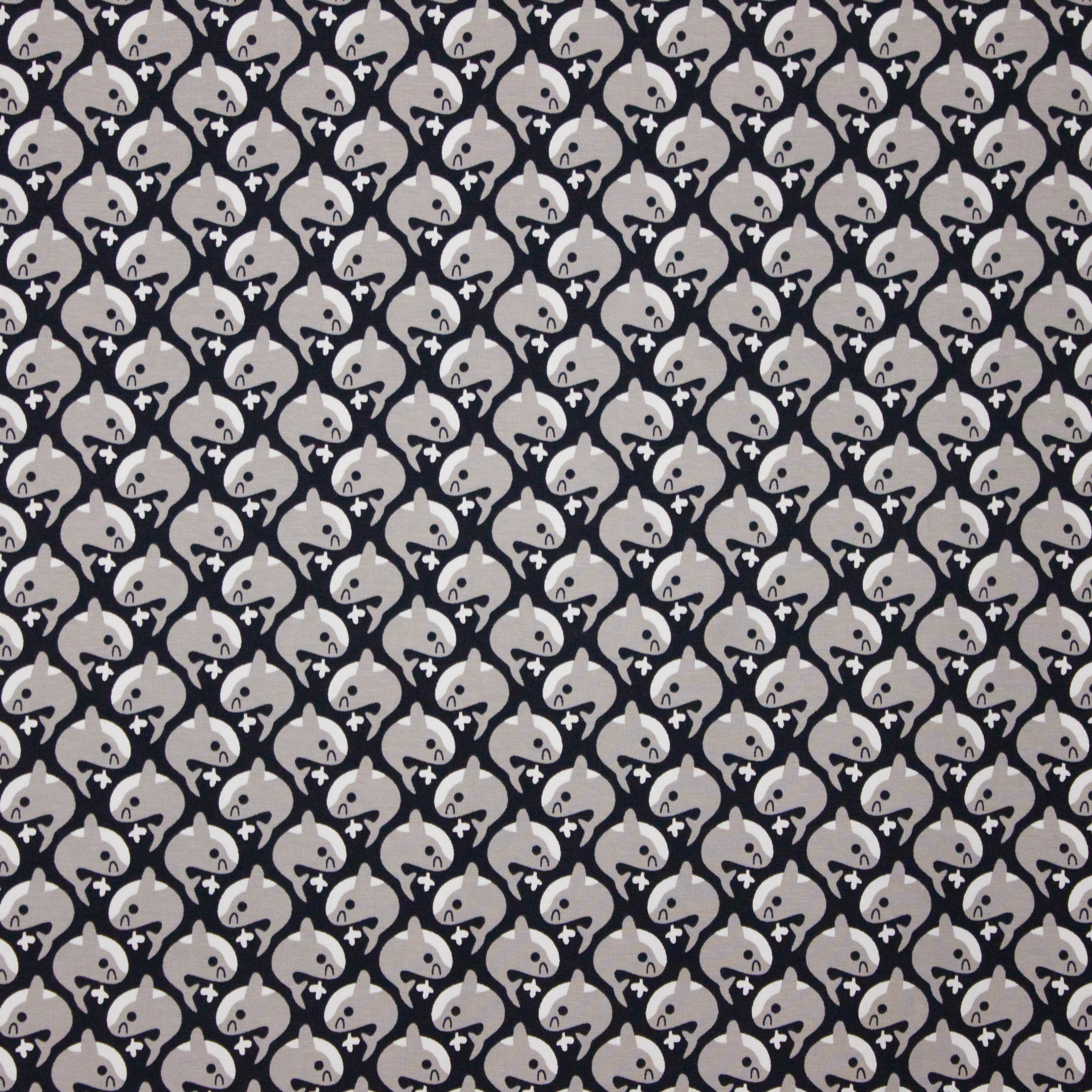 Zwarte tricot met walvissen