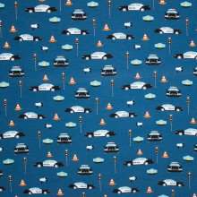 Blauwe tricot met politiewagens