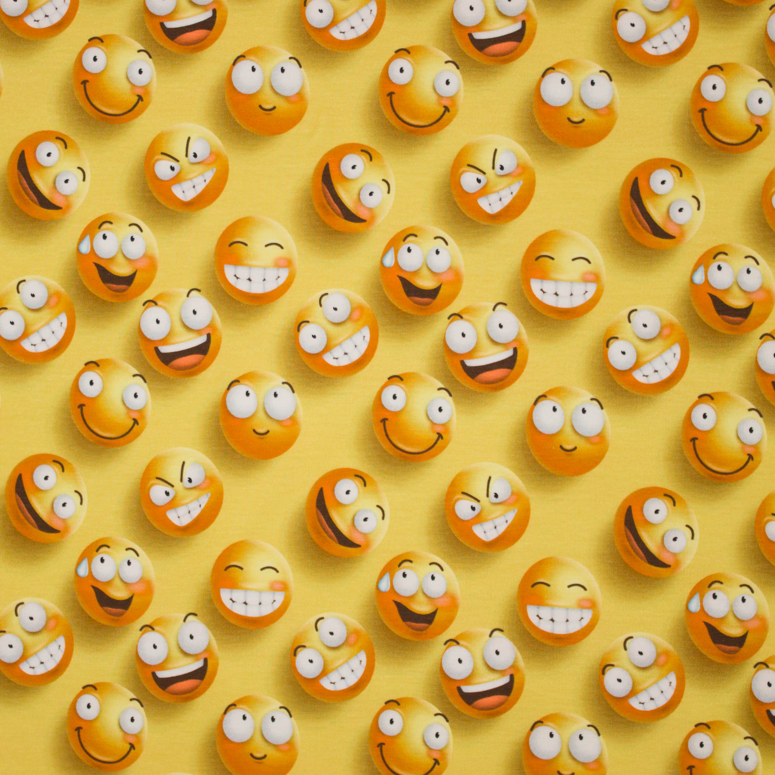 Gele tricot met emoji motief