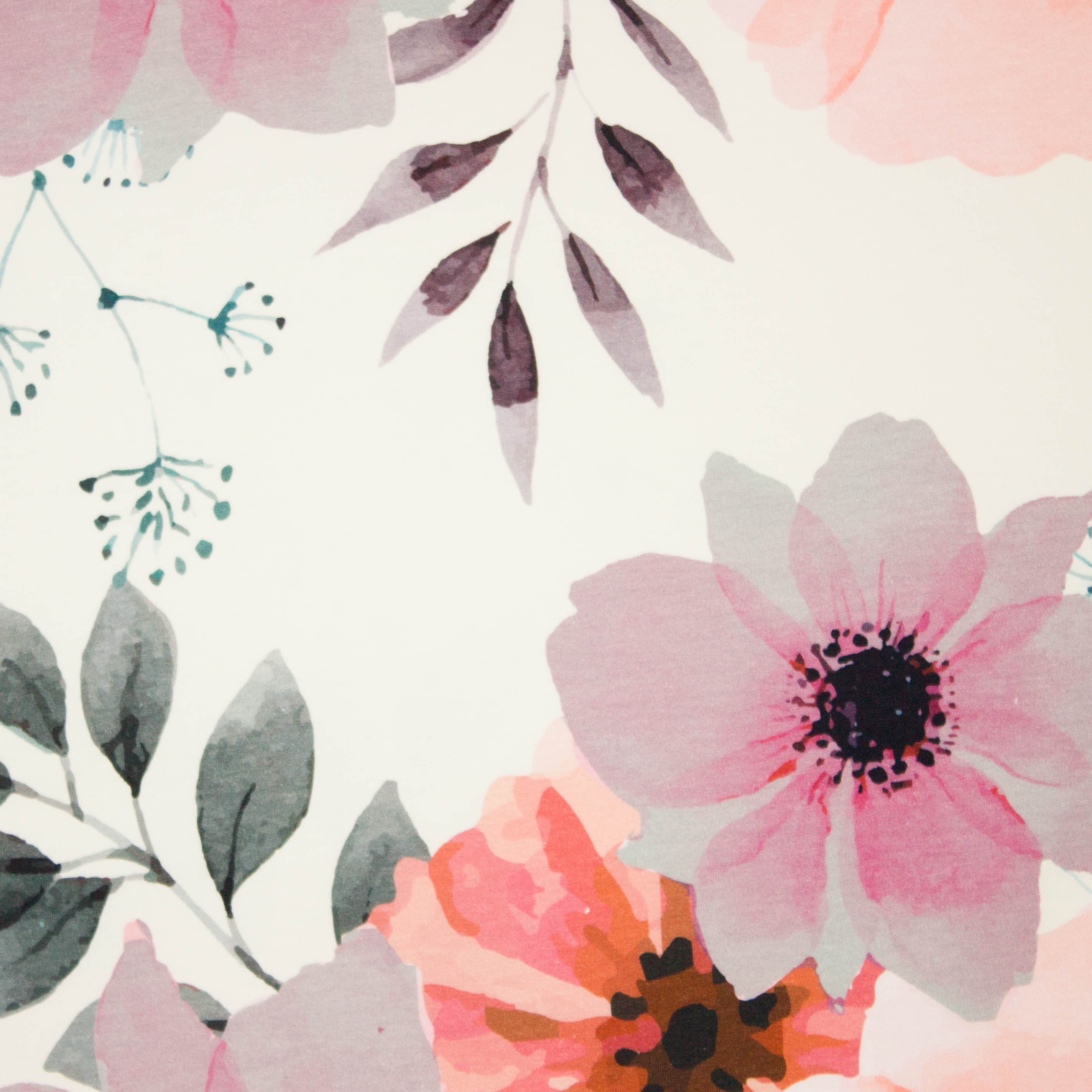 Ecru tricot met bloemen motief van 'Mies Moos'