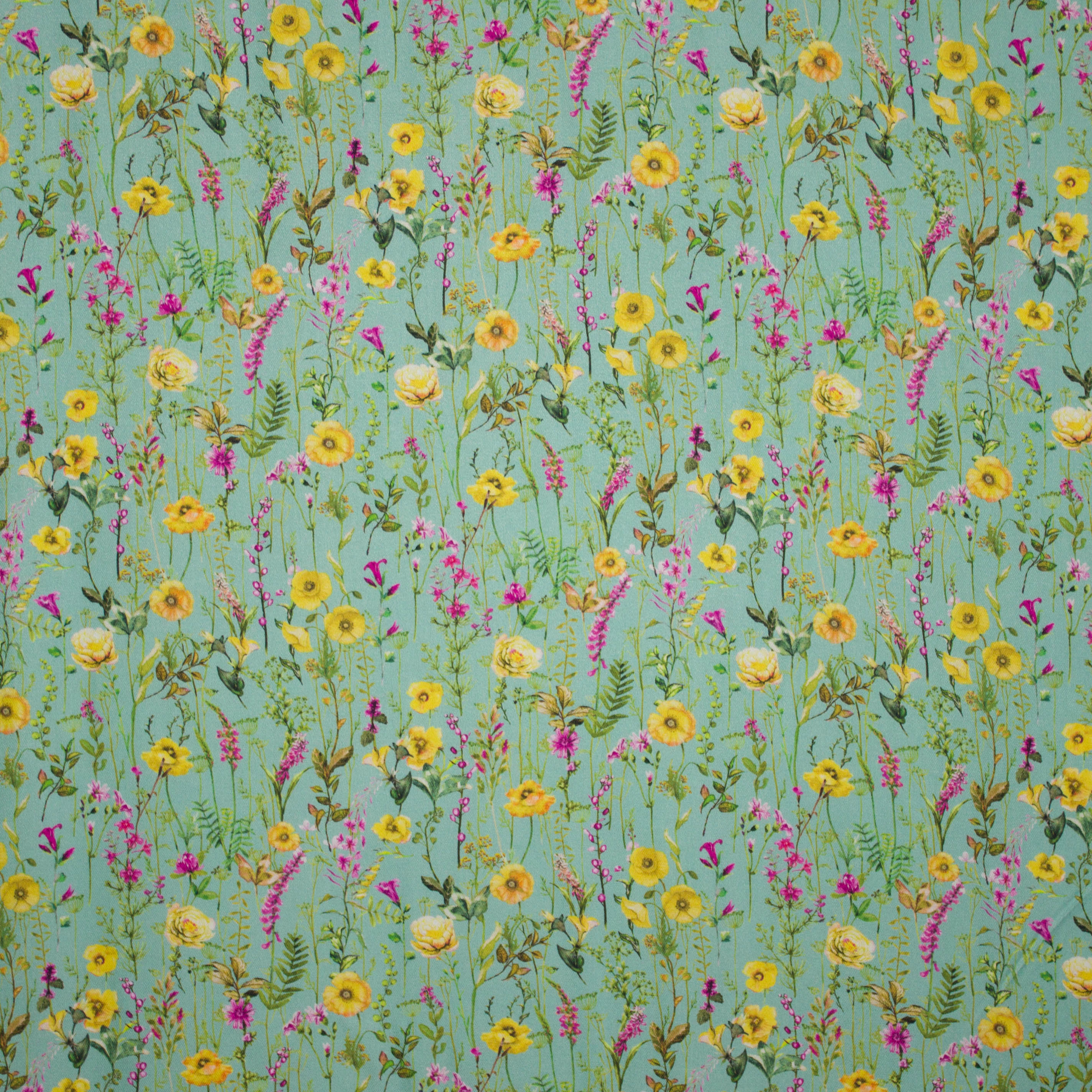 Lichtgroene viscose met fijn bloemenmotief van 'La Maison Victor'