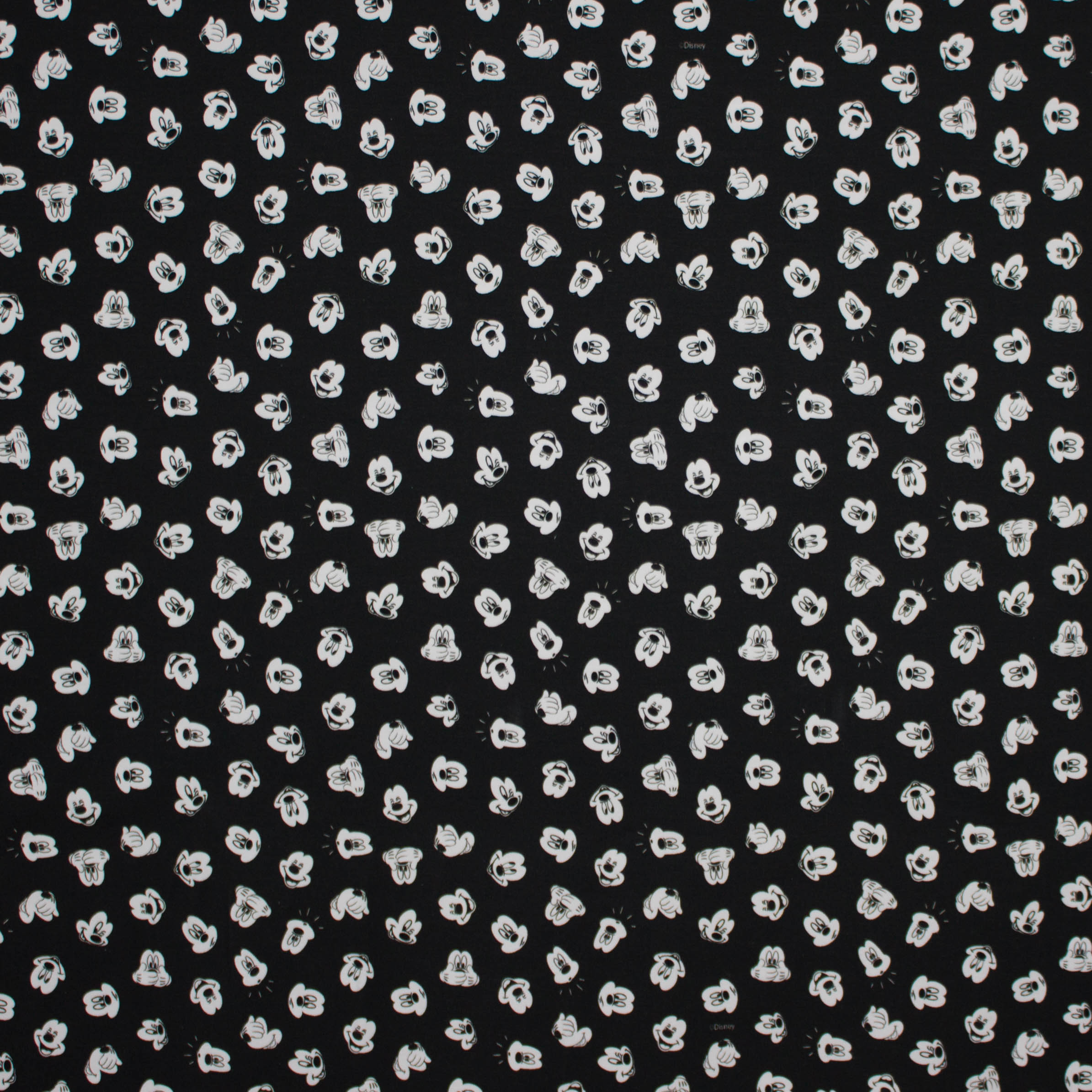 Zwarte tricot met witte Mickey Mouse gezichtjes
