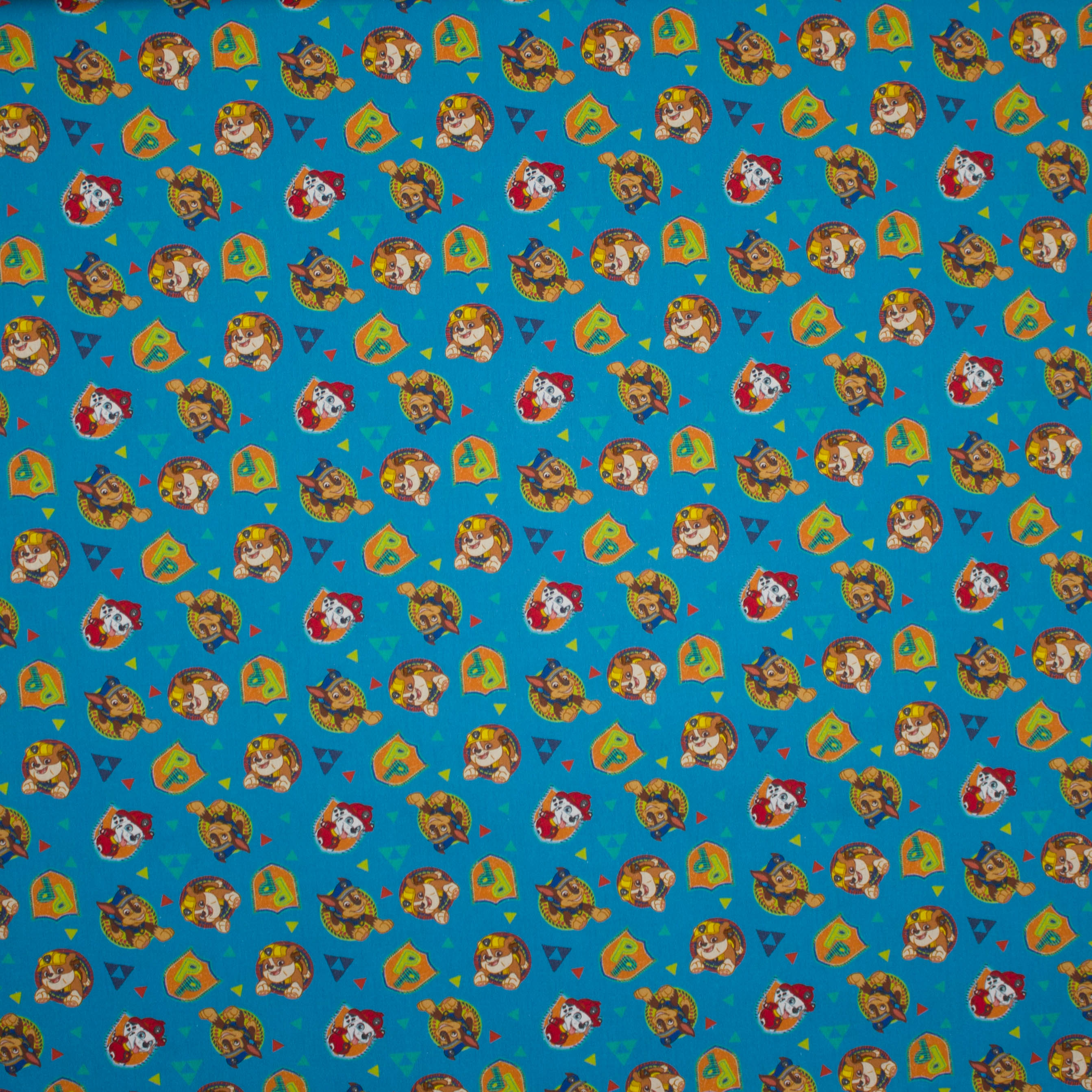 Blauw katoentje met honden motief van Paw Patrol