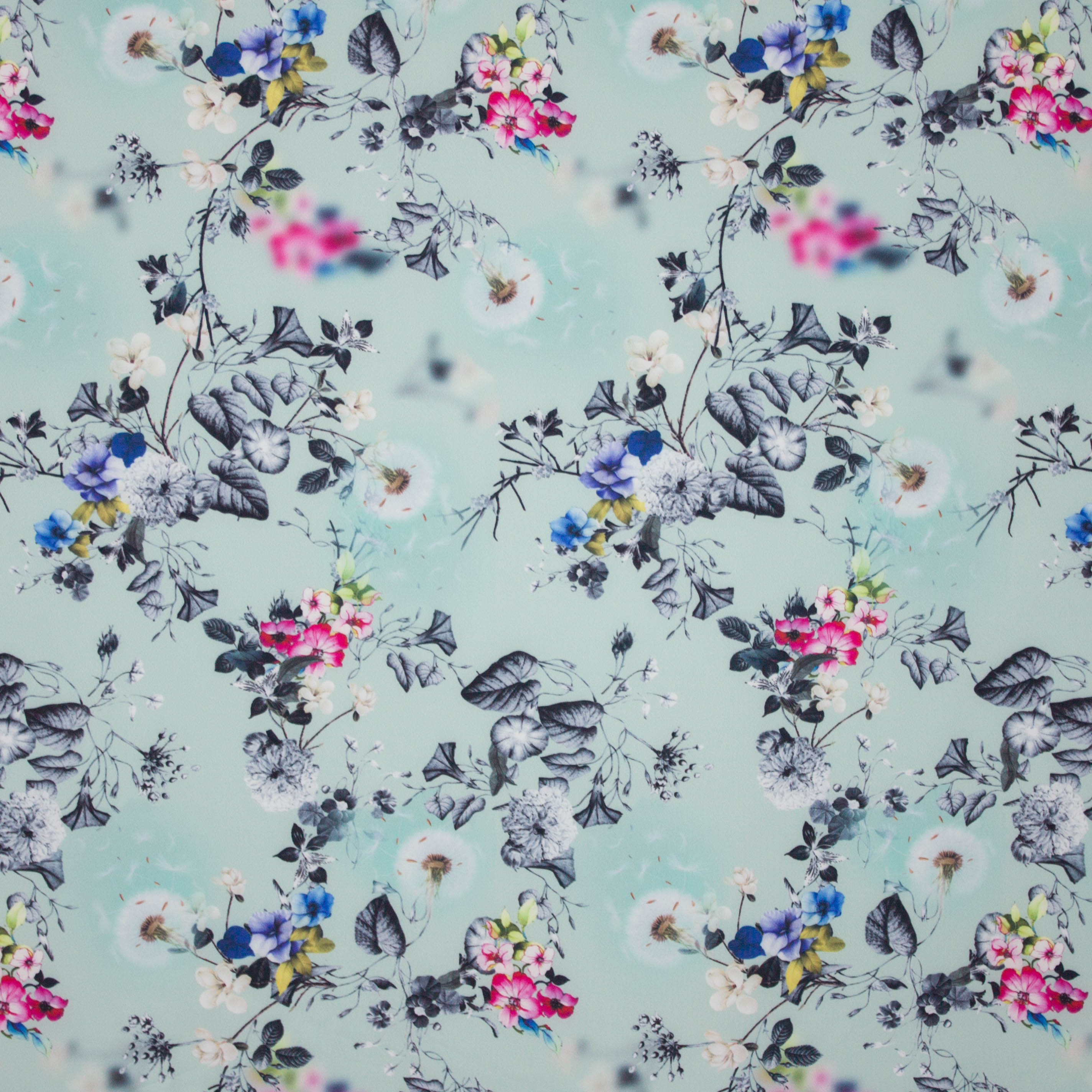 Muntkleurige rekbare polyamide met bloemenmotief