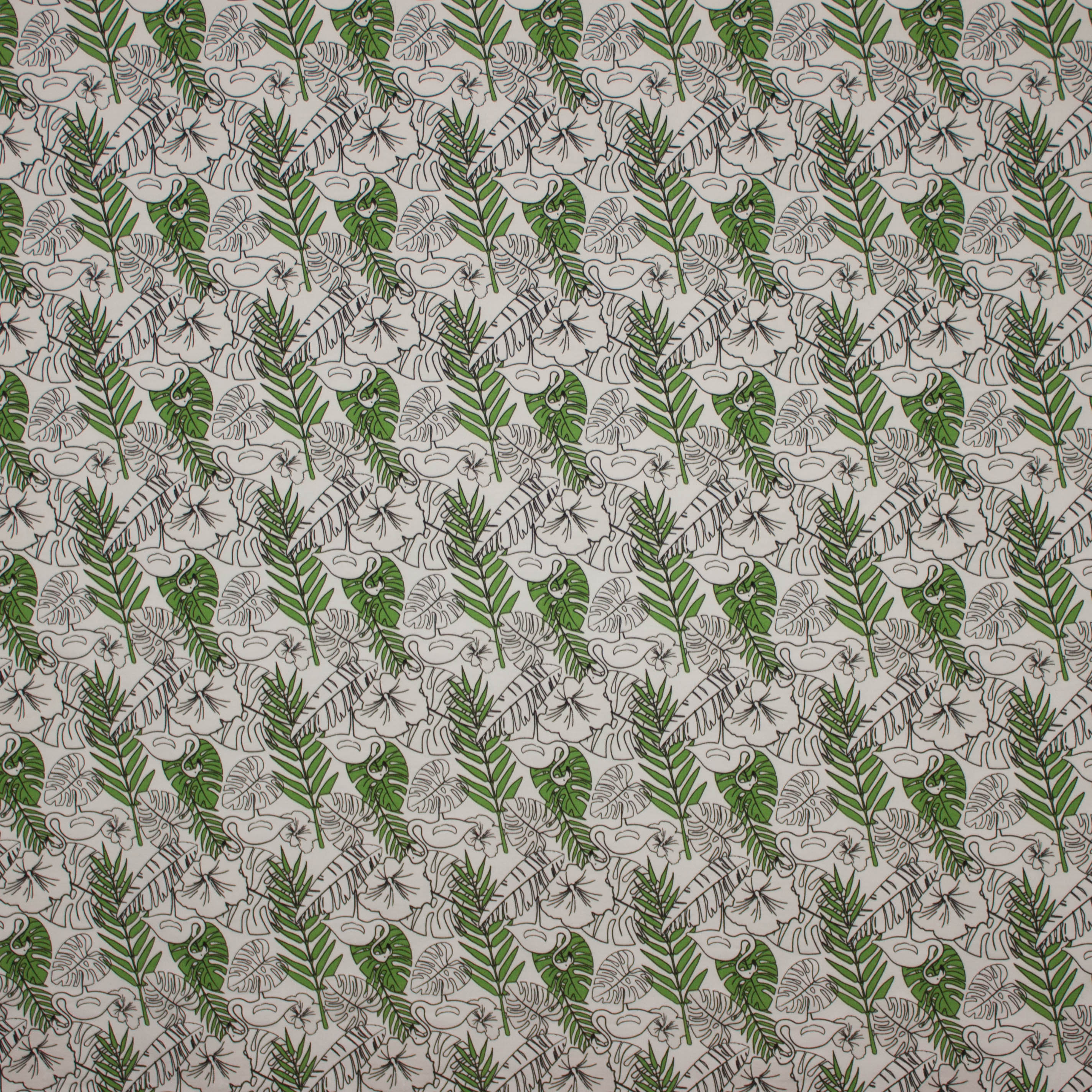 Kleur veranderende tricot met tropisch motief