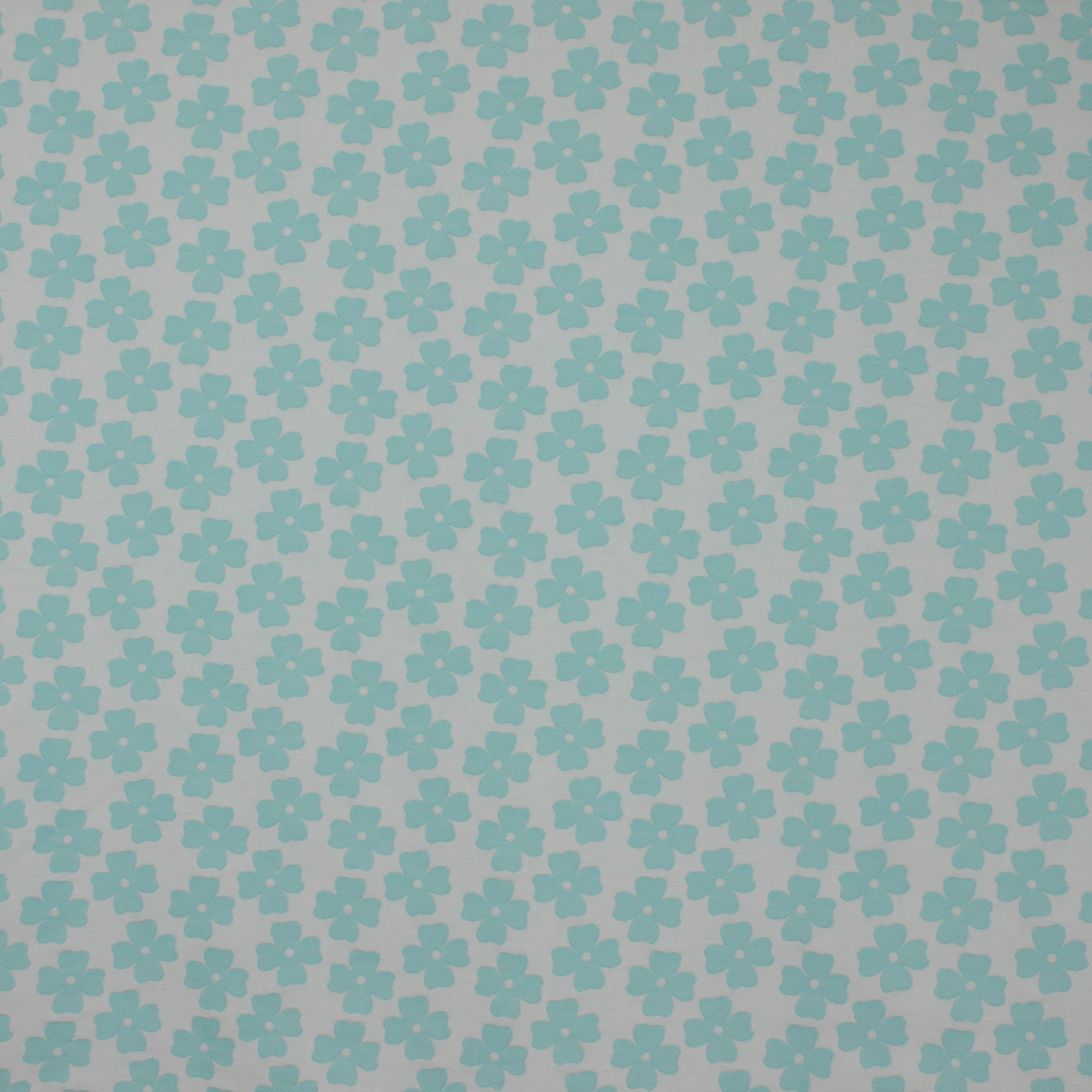Witte jacquard in katoen / polyester mengeling met bloemen motief