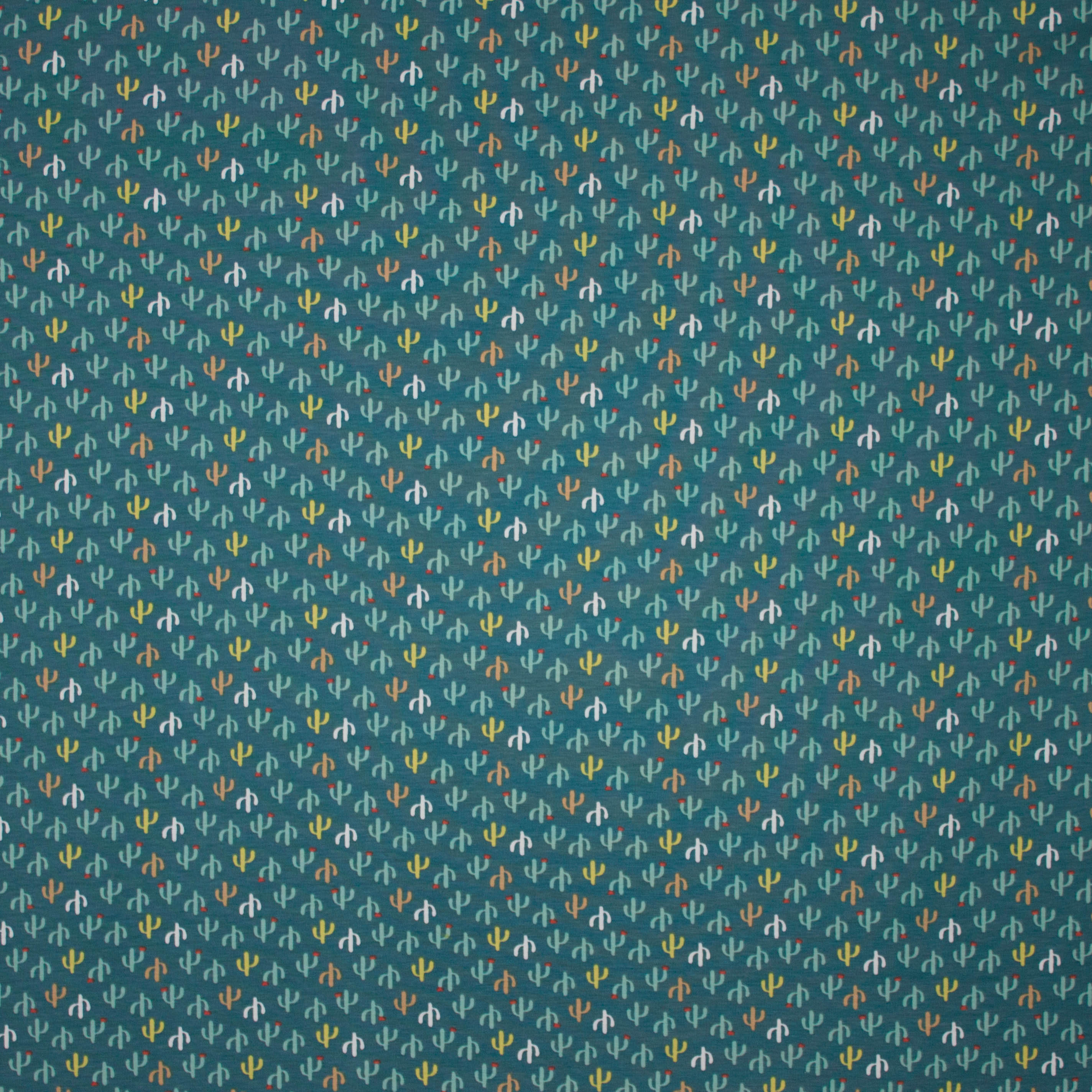 Petrol tricot met cactus print