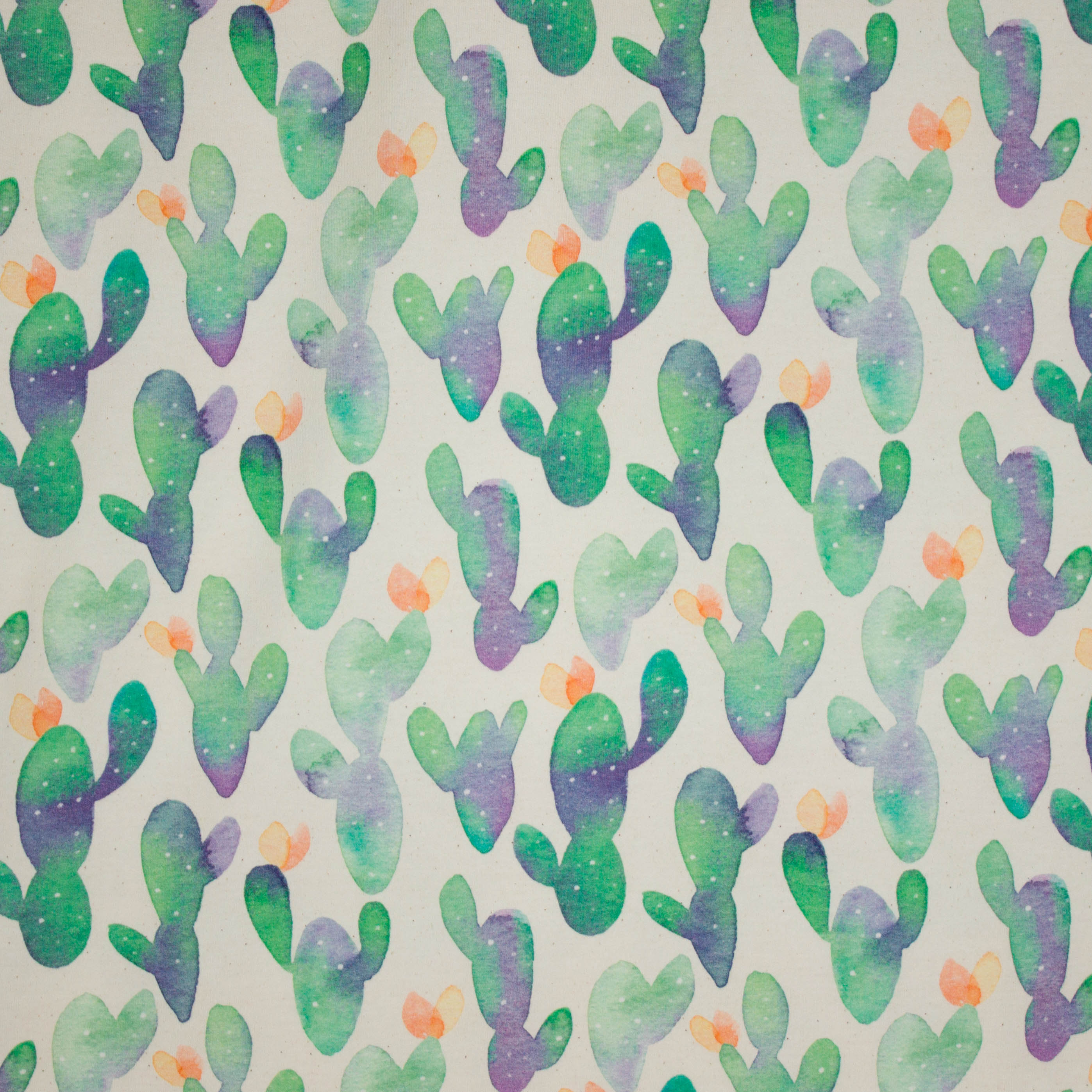 Ecru french terry met cactus motief van 'About Blue Fabrics'
