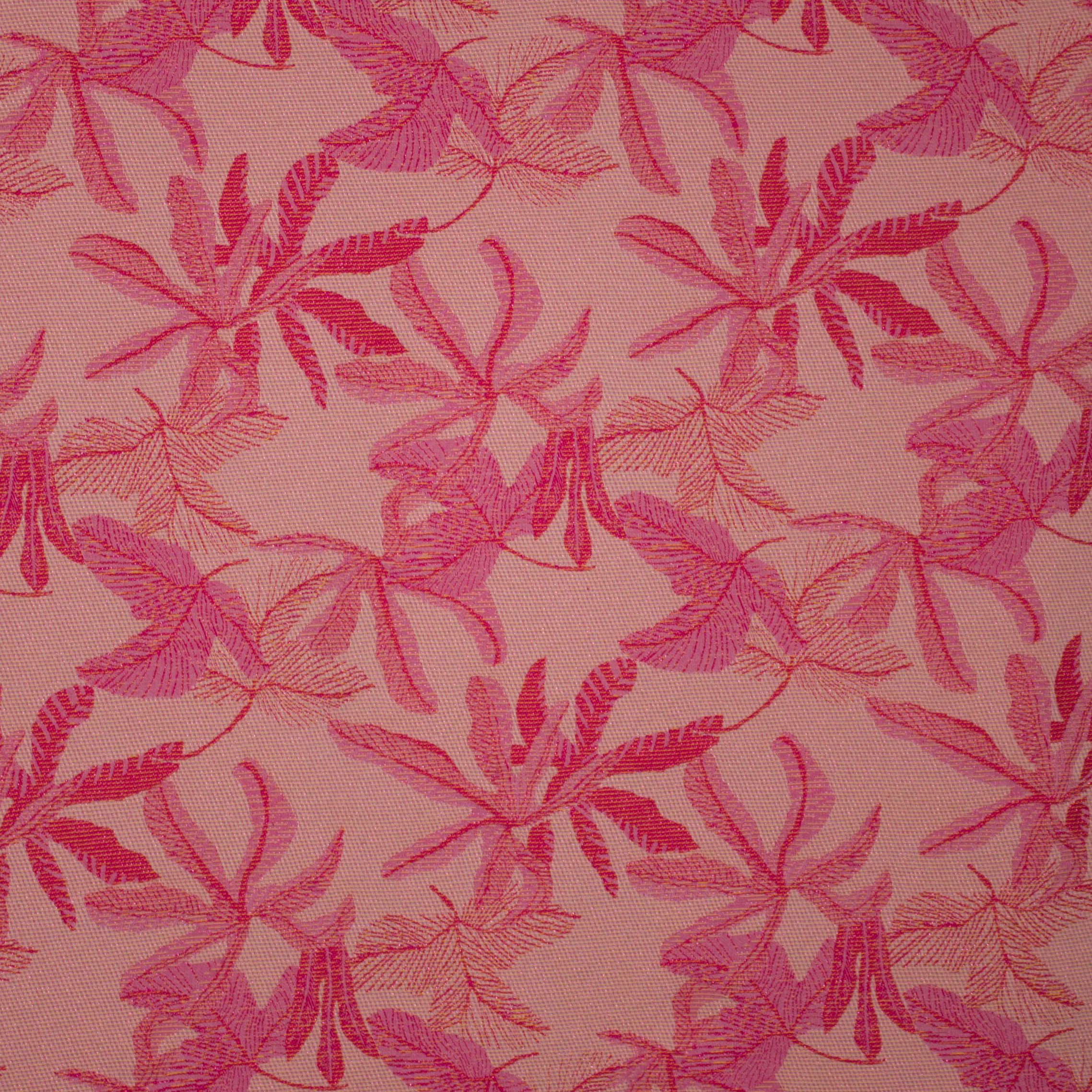 Jacquard met bloemen in roze tinten en roze glitters