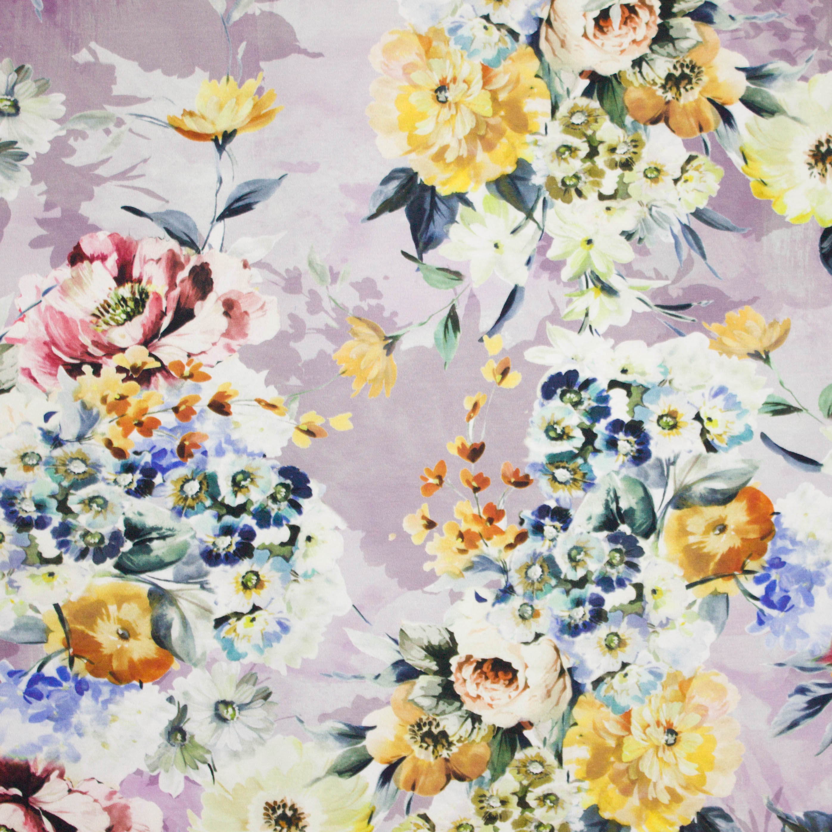 Lila tricot met bloemen motief