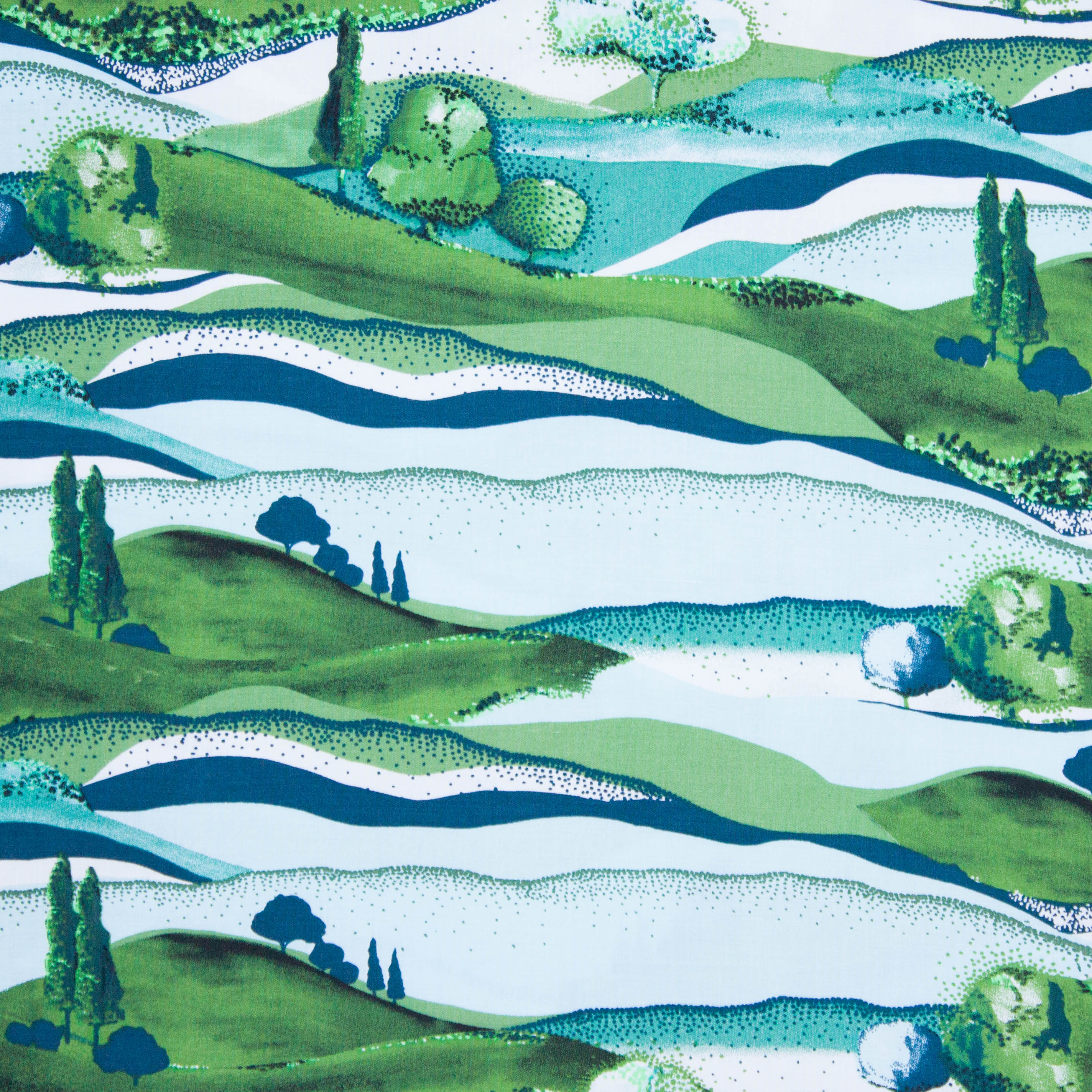Viscose met landschap bedrukking