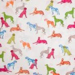 Chiffon wit honden motief