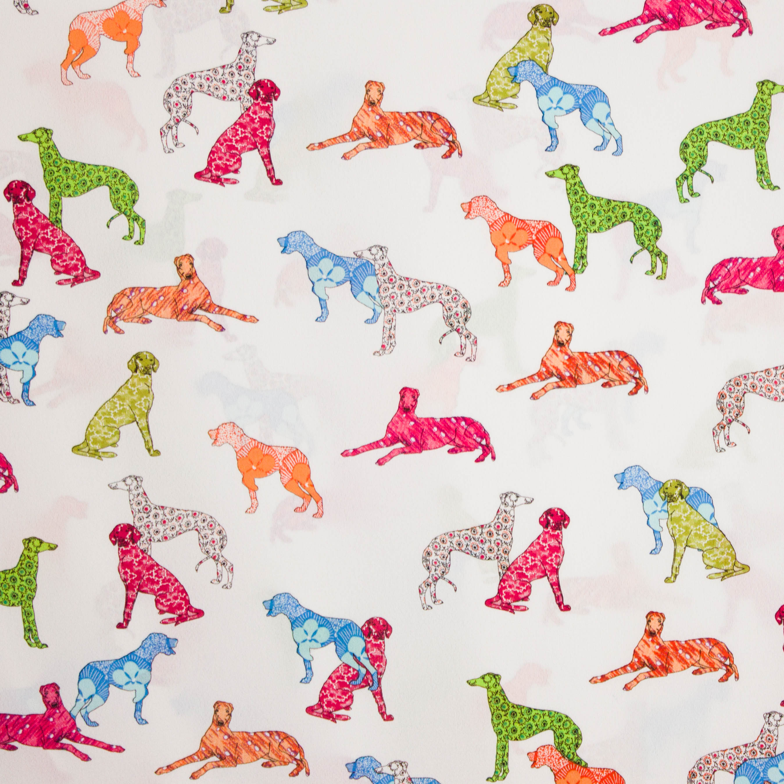 Chiffon wit honden motief
