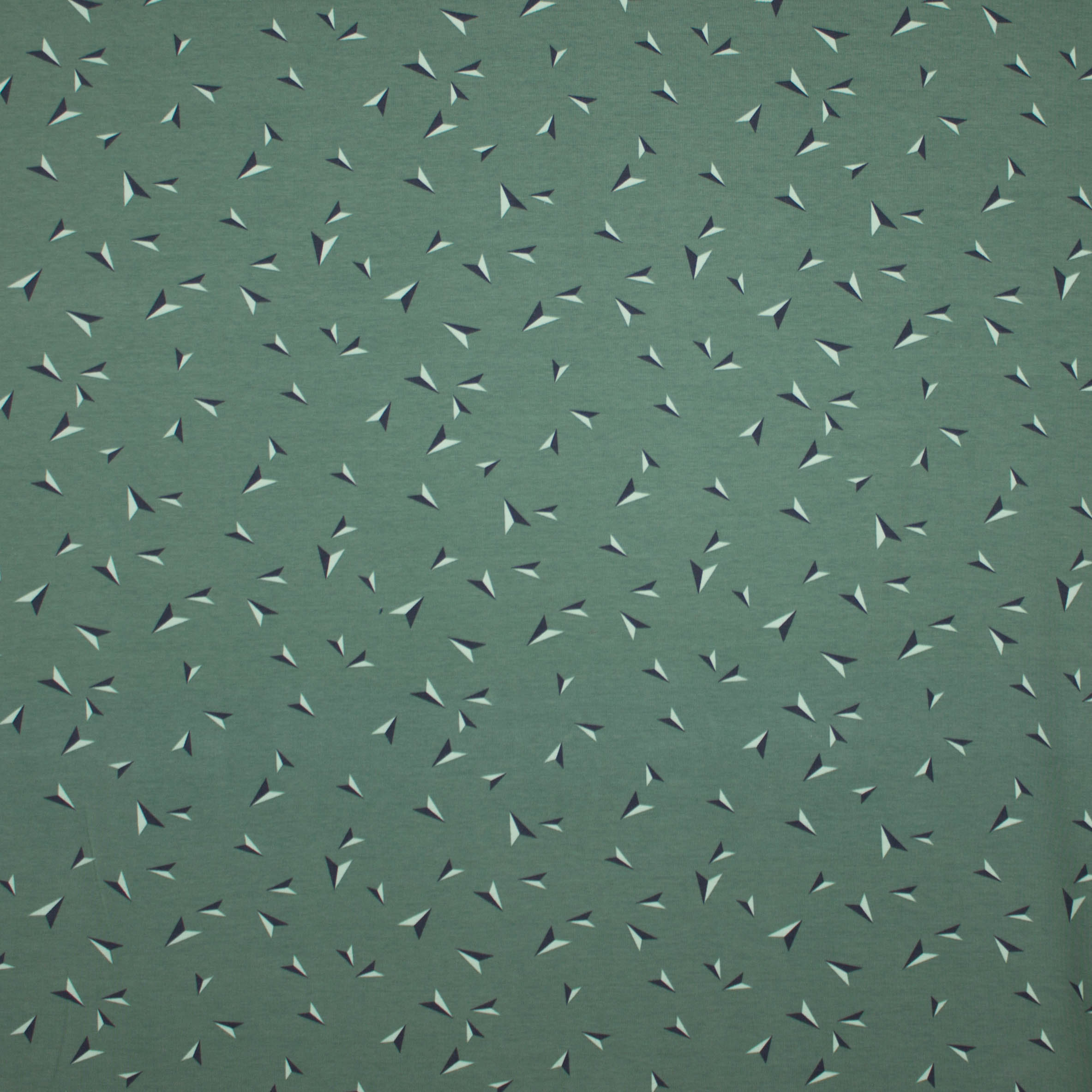 Groene tricot met abstract motief
