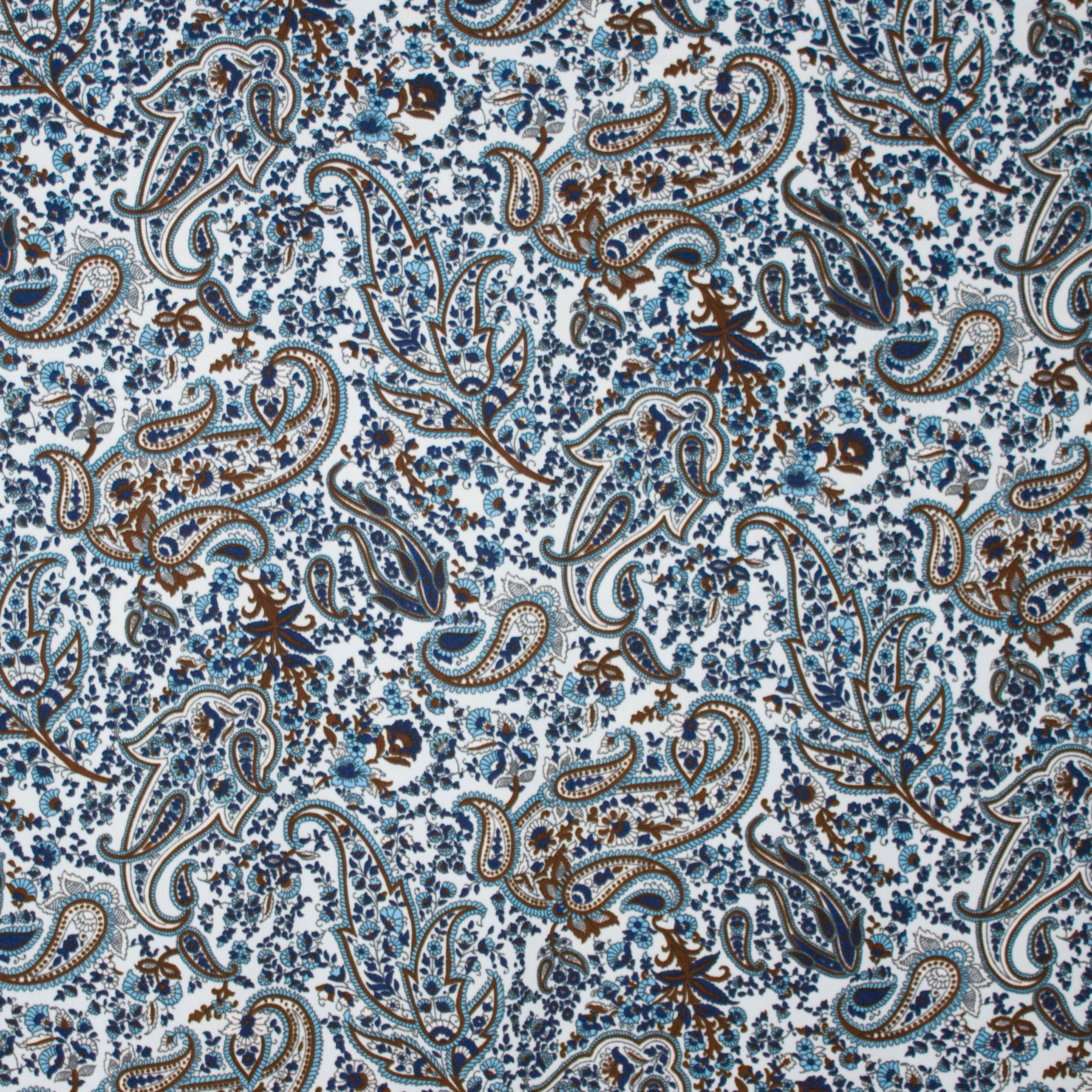 Rekbare polyester crêpe met retro bloemen motief