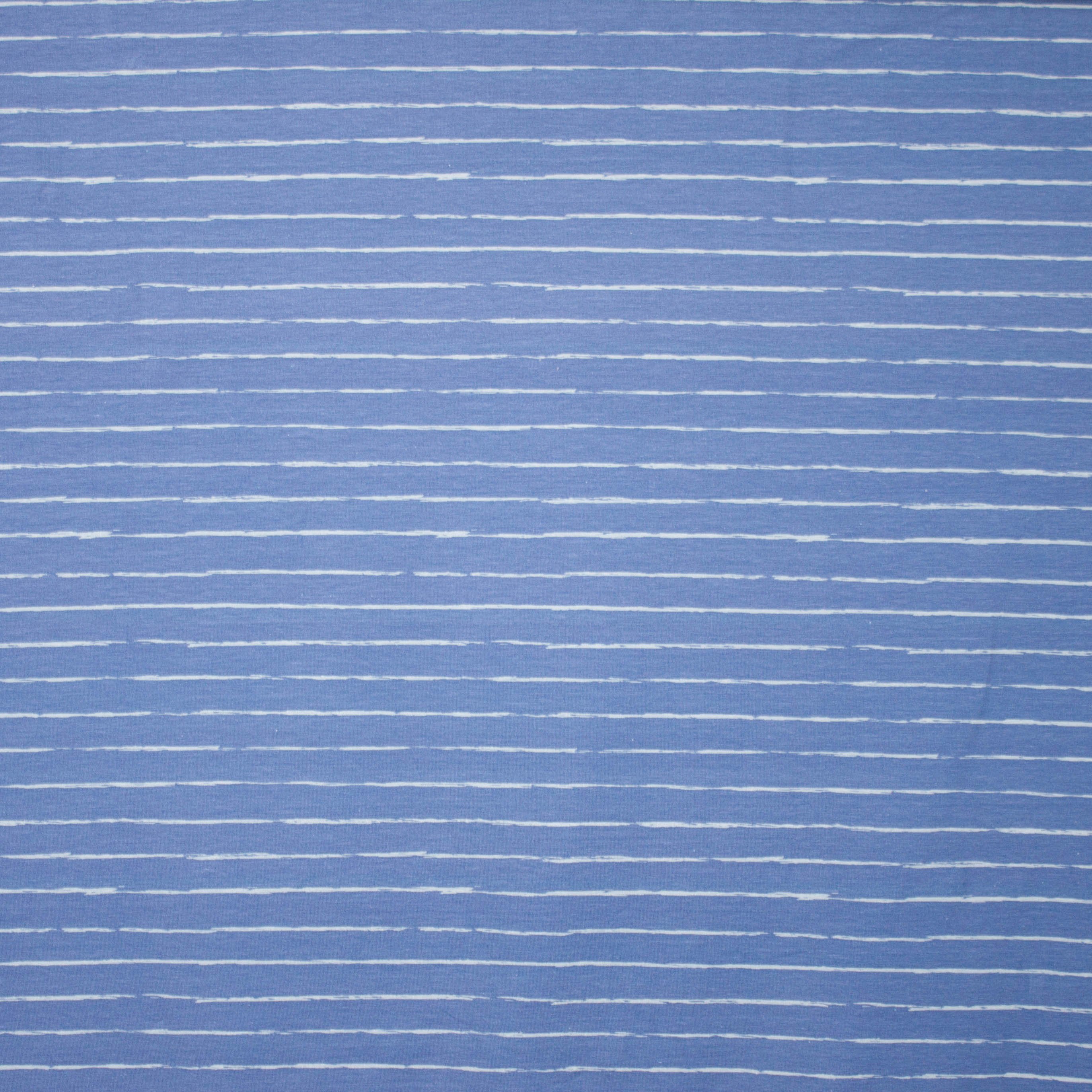 Blauwe tricot met lichtblauwe streepjes 'Crayon' van 'Cherry Picking'
