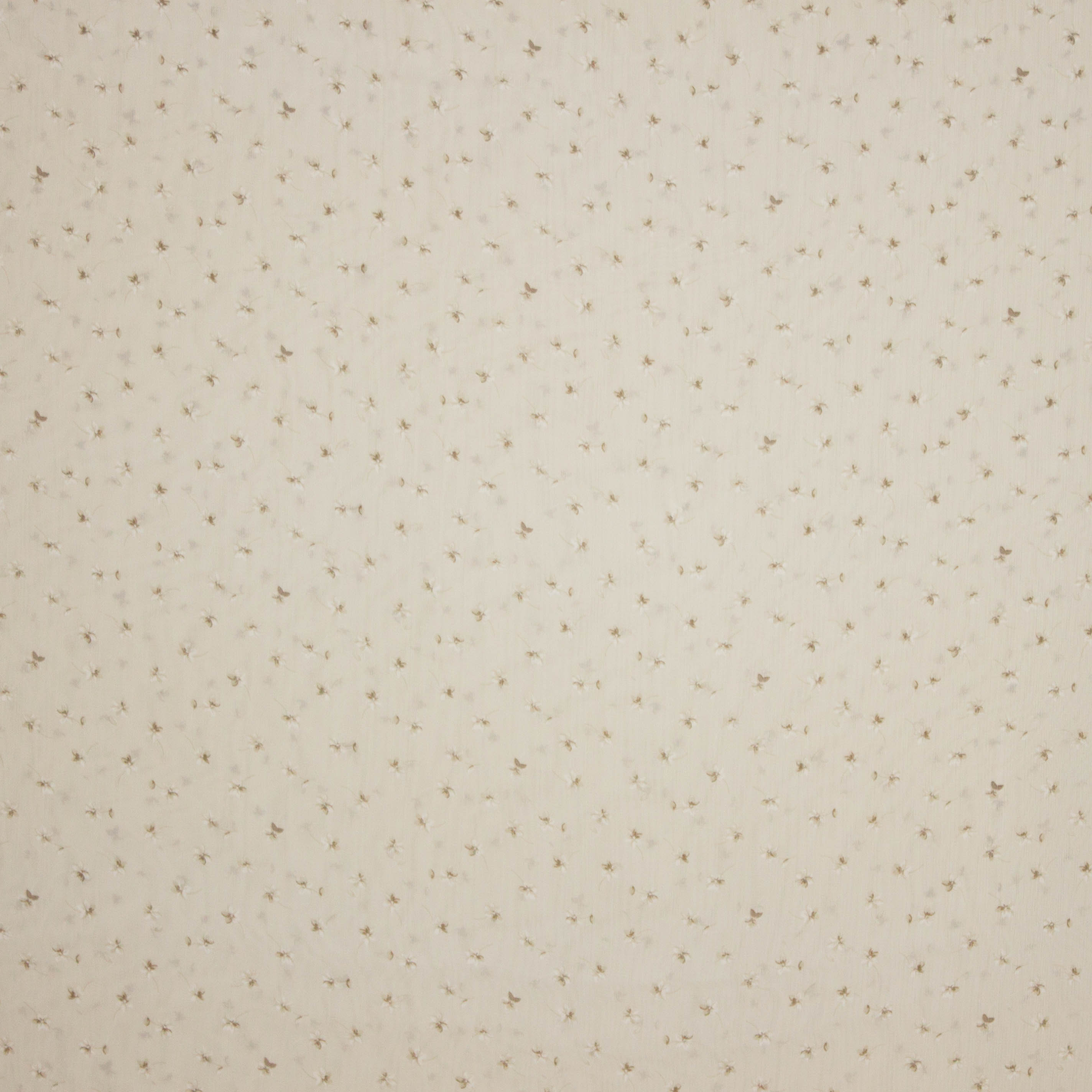 Voile beige bloemen motief