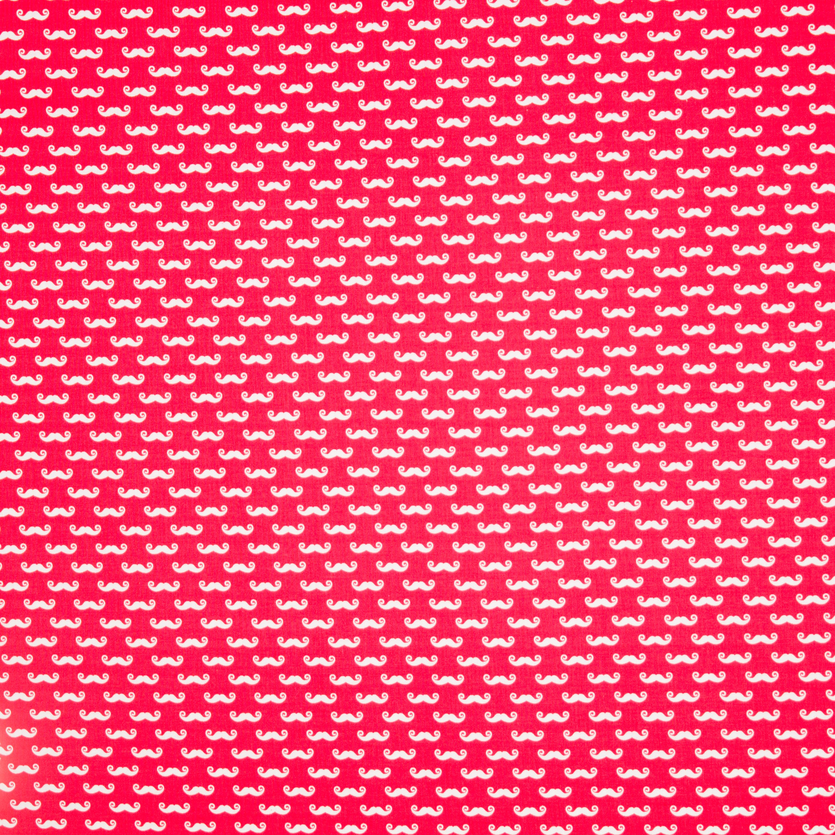 Rood katoentje met witte snorretjes van 'Riley Blake'