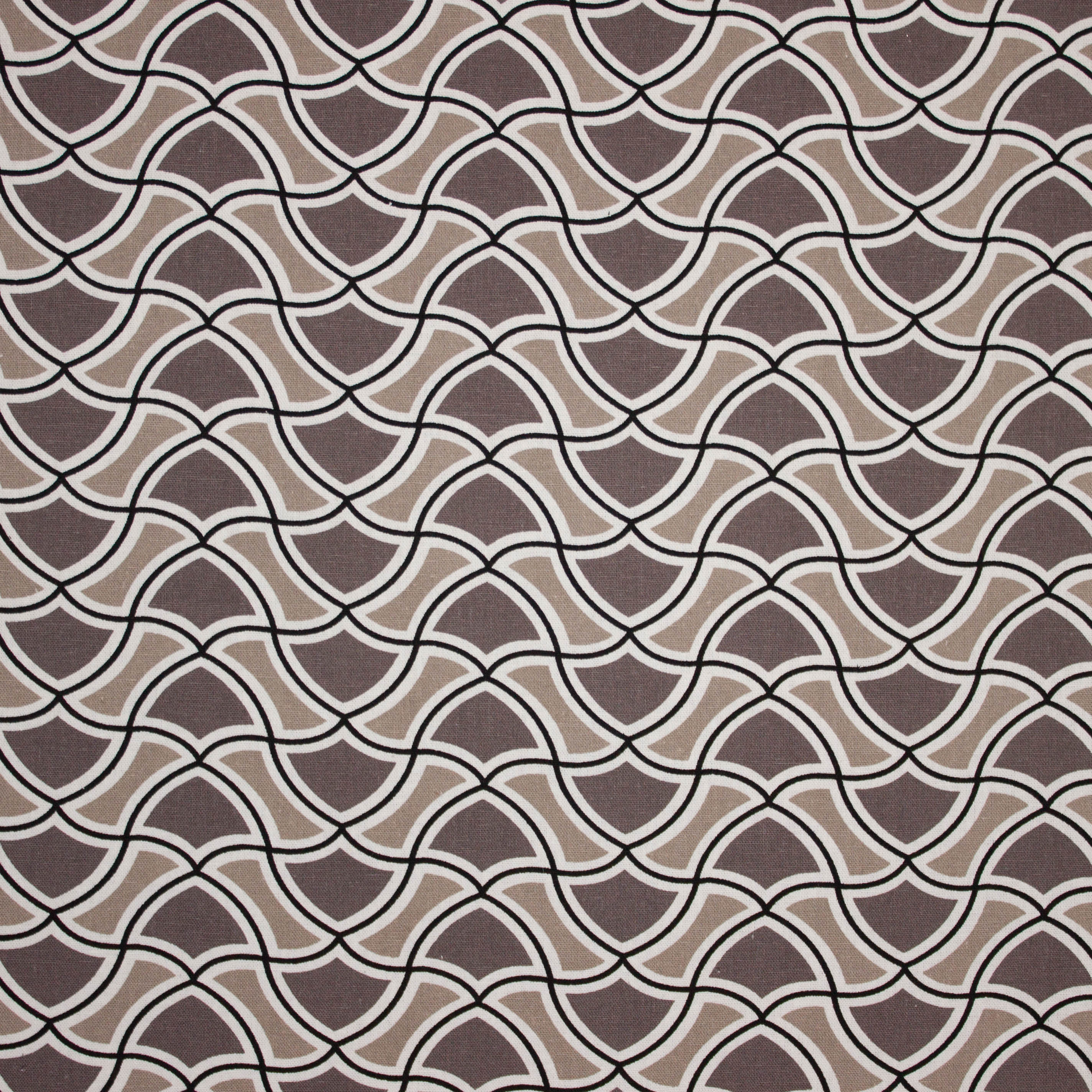Viscose / linnen met abstract motief