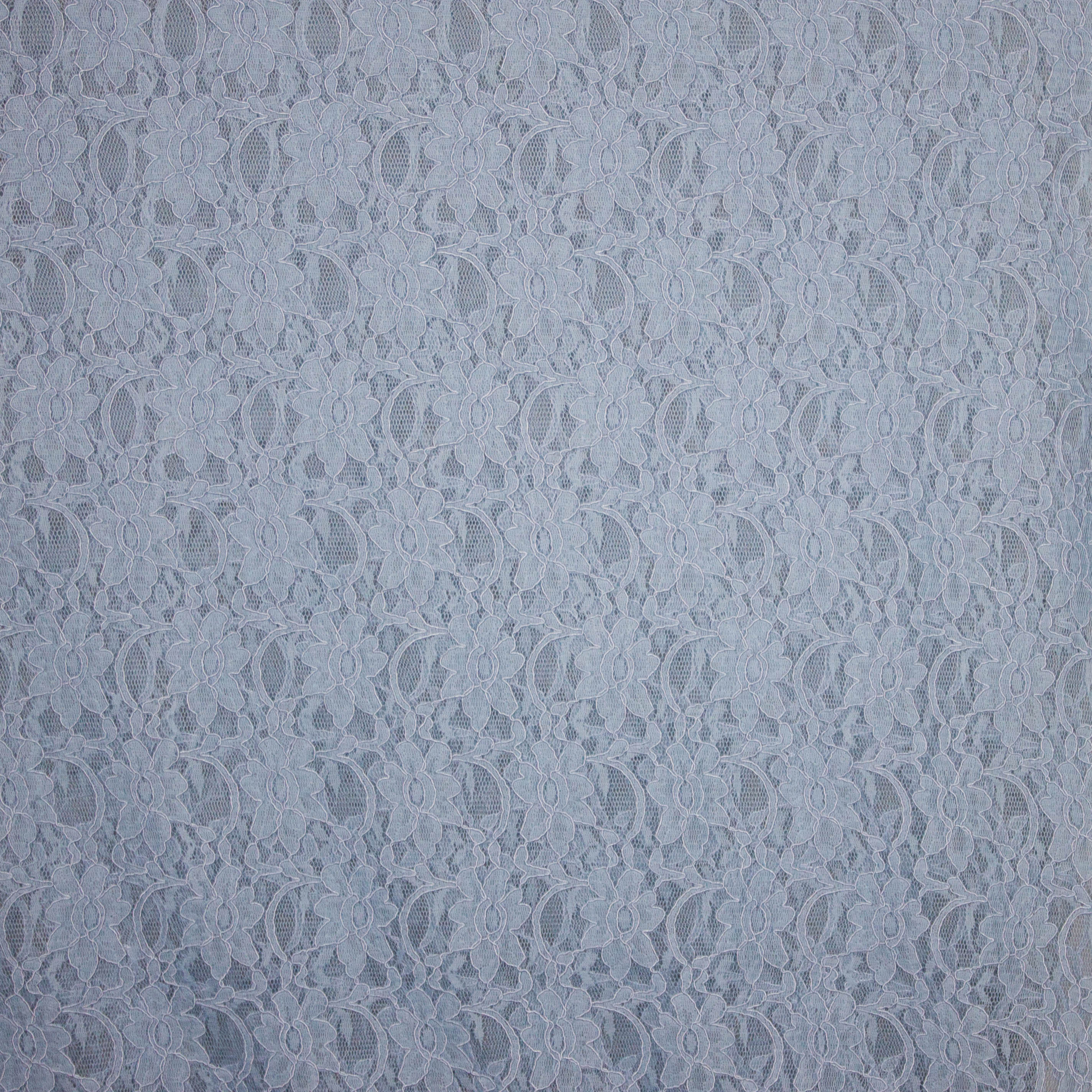 Kant ijsblauw bloemen