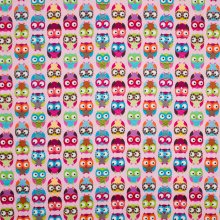 Katoen roze uiltjes motief