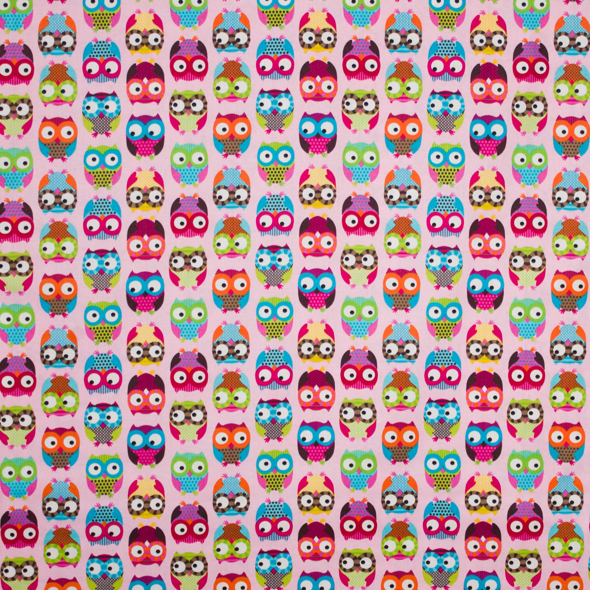 Katoen roze uiltjes motief