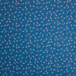 Katoen jeansblauw bollen motief