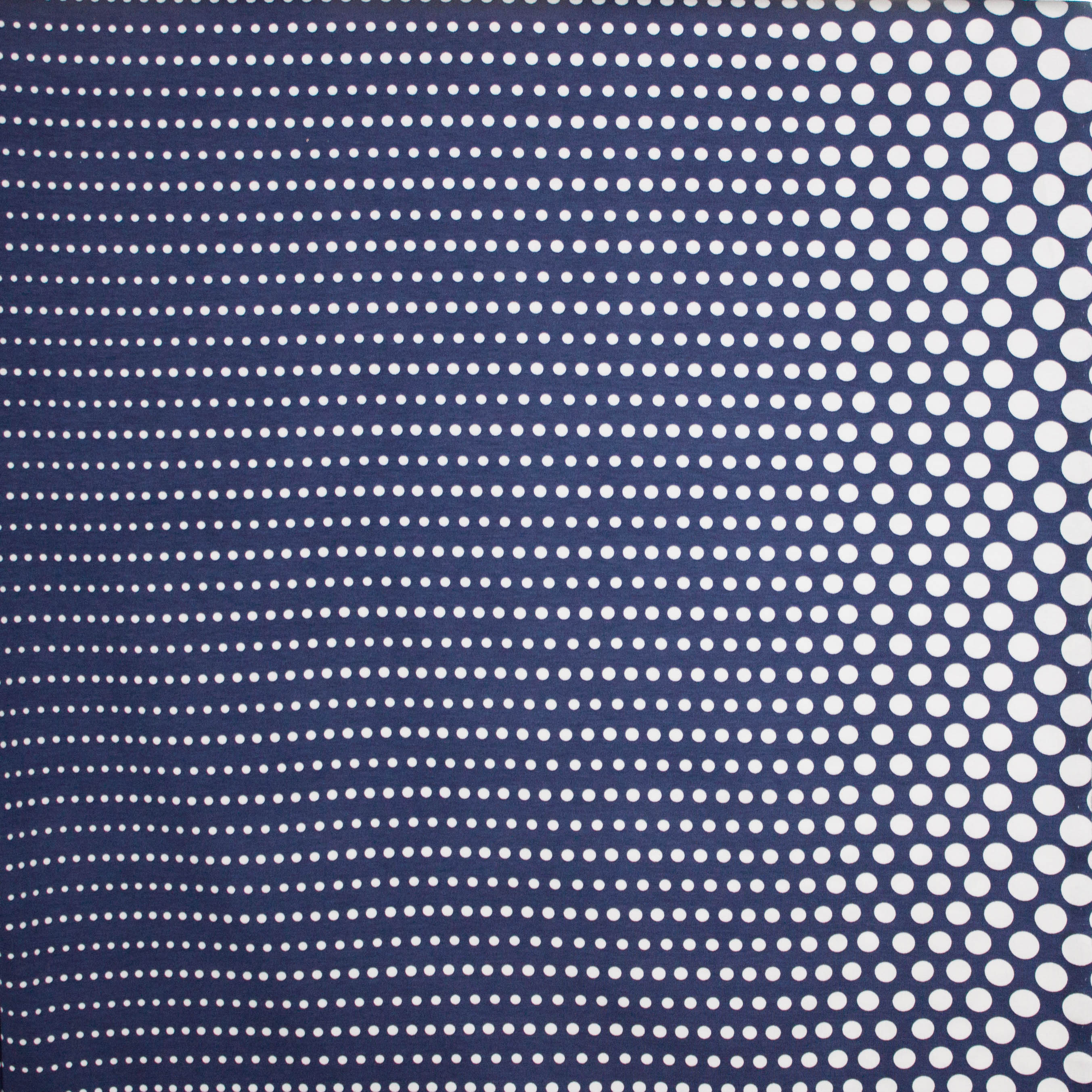 Viscose tricot blauw wit bolletjes motief