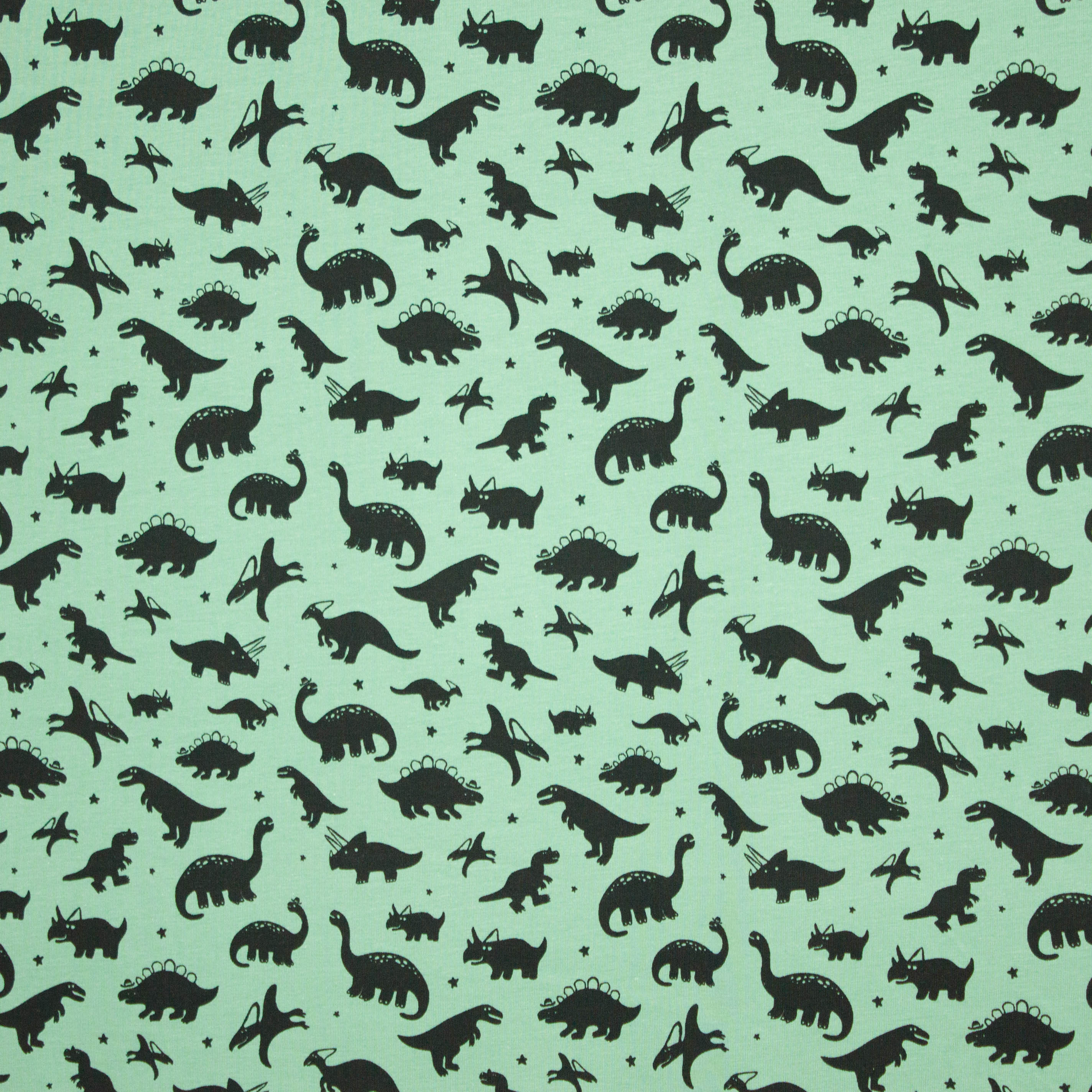 Donkere munt tricot met zwarte dino's