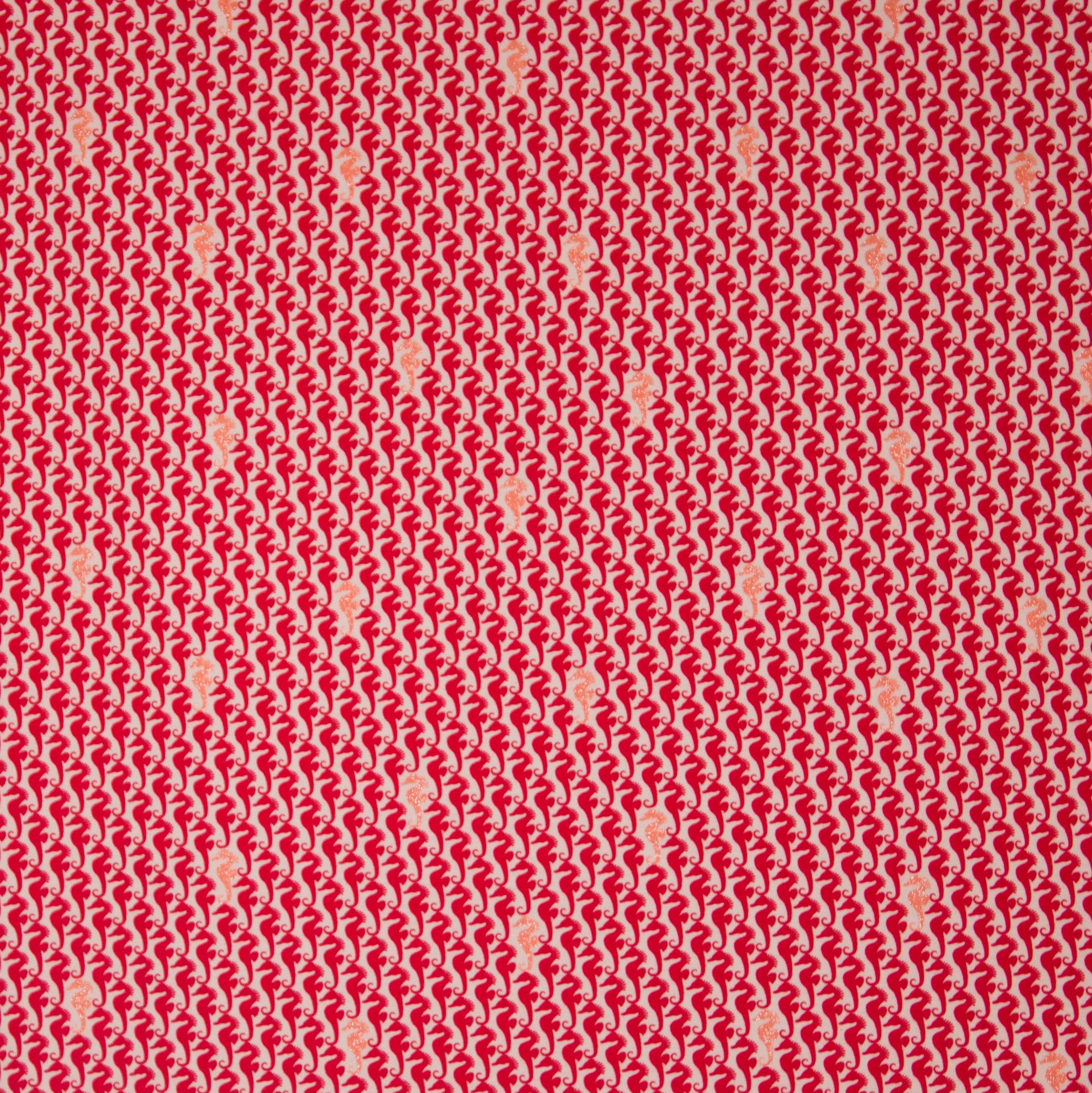 Tricot rood zeepaard glitter motief