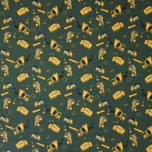 Tricot groen vrachtwagens motief