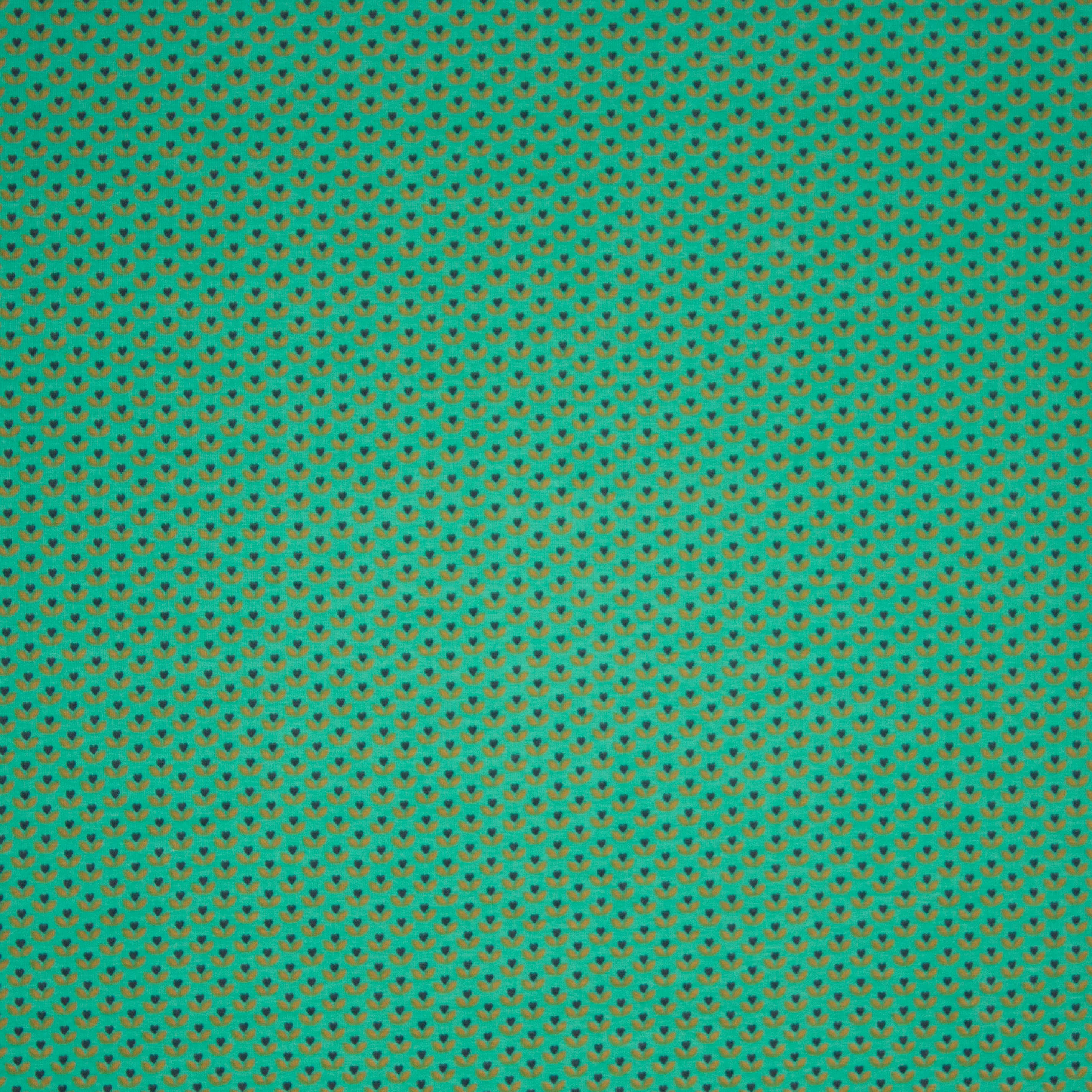 Groene tricot met blaadjes en hartjes 'Sweat Leaves' van 'Poppy'
