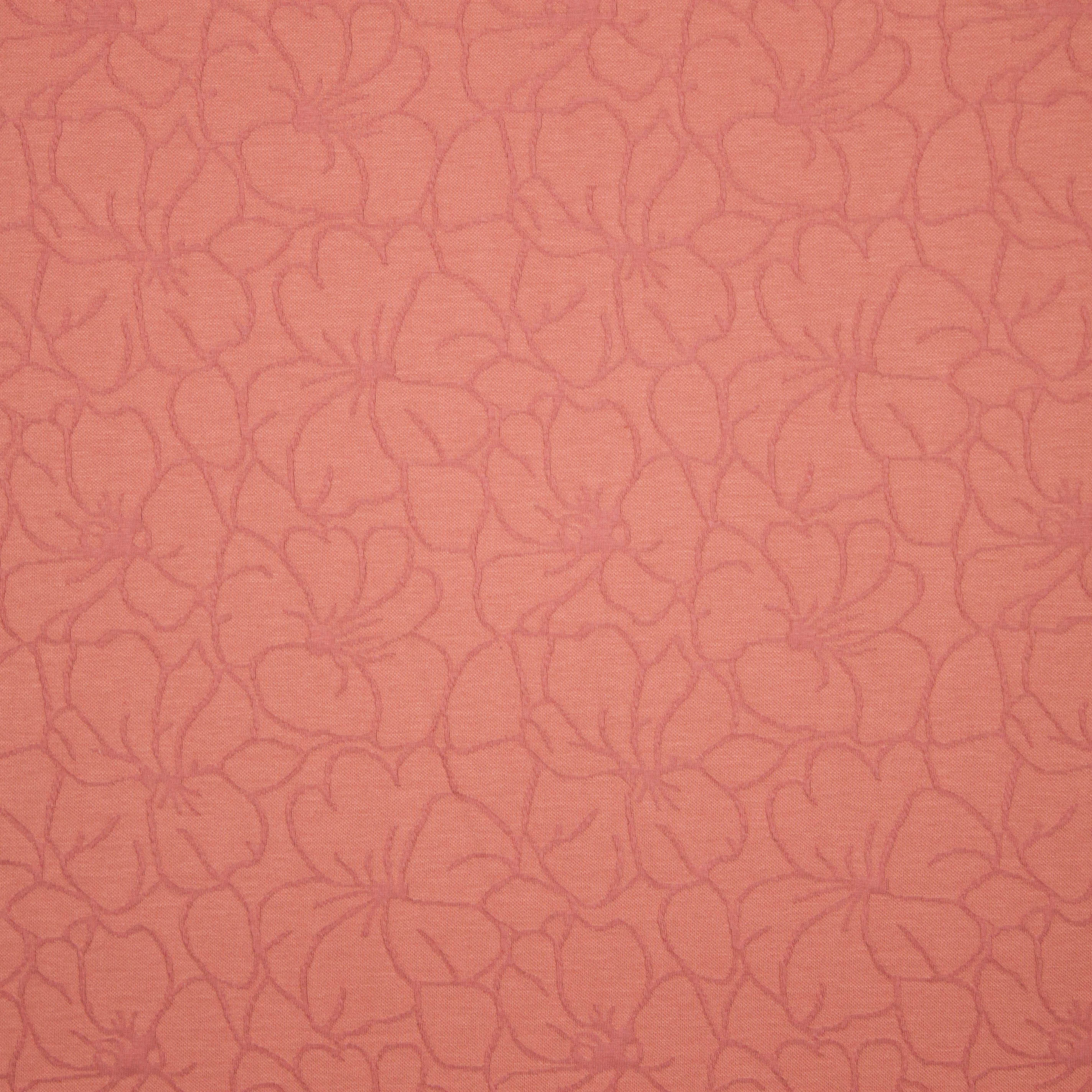 Oud roze jacquard tricot met bloemen motief