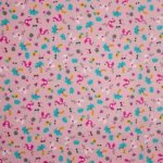 Katoen tricot roze flamingo motief