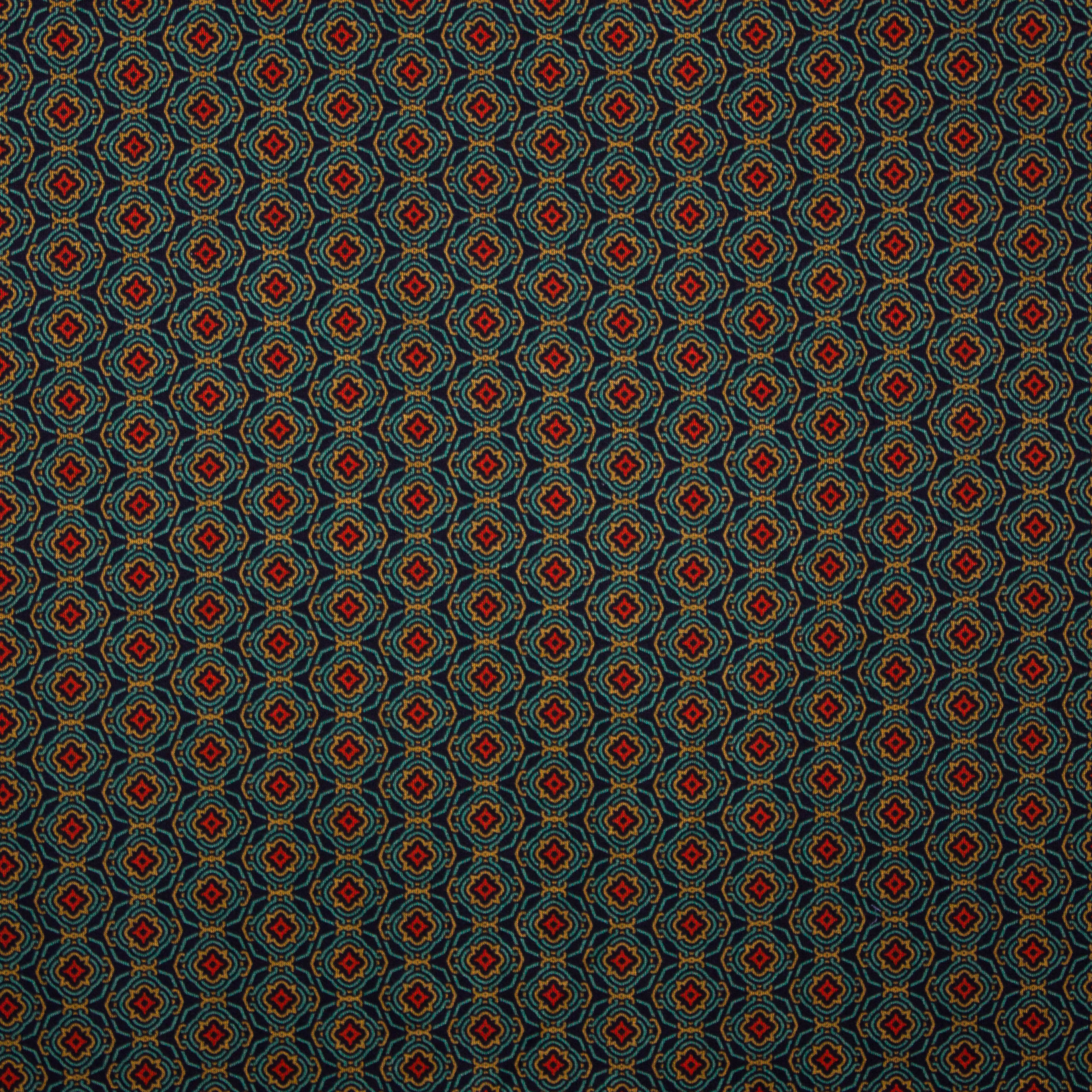 Polyester / viscose mengeling met retrol motief