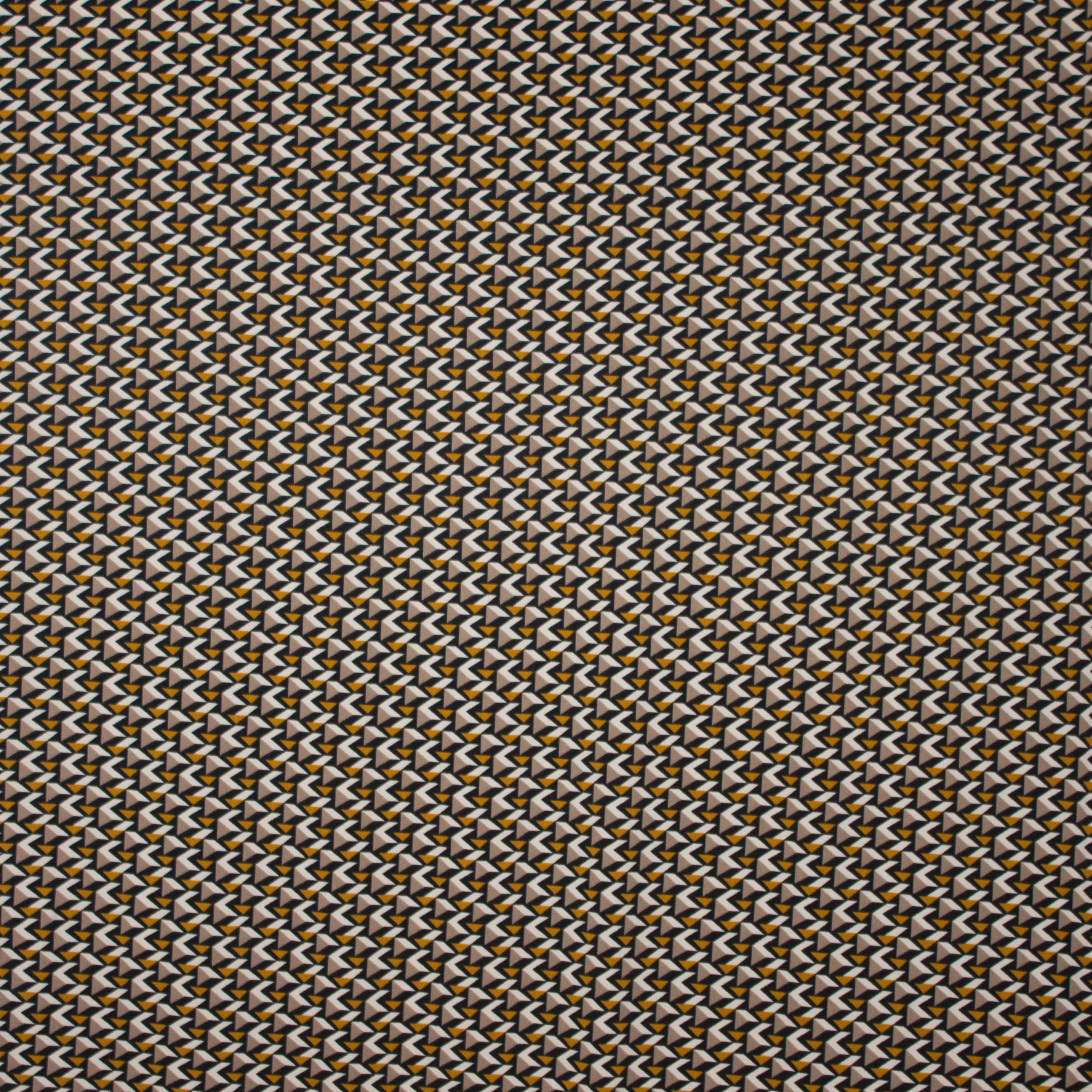 Stretch polyester met abstract motief