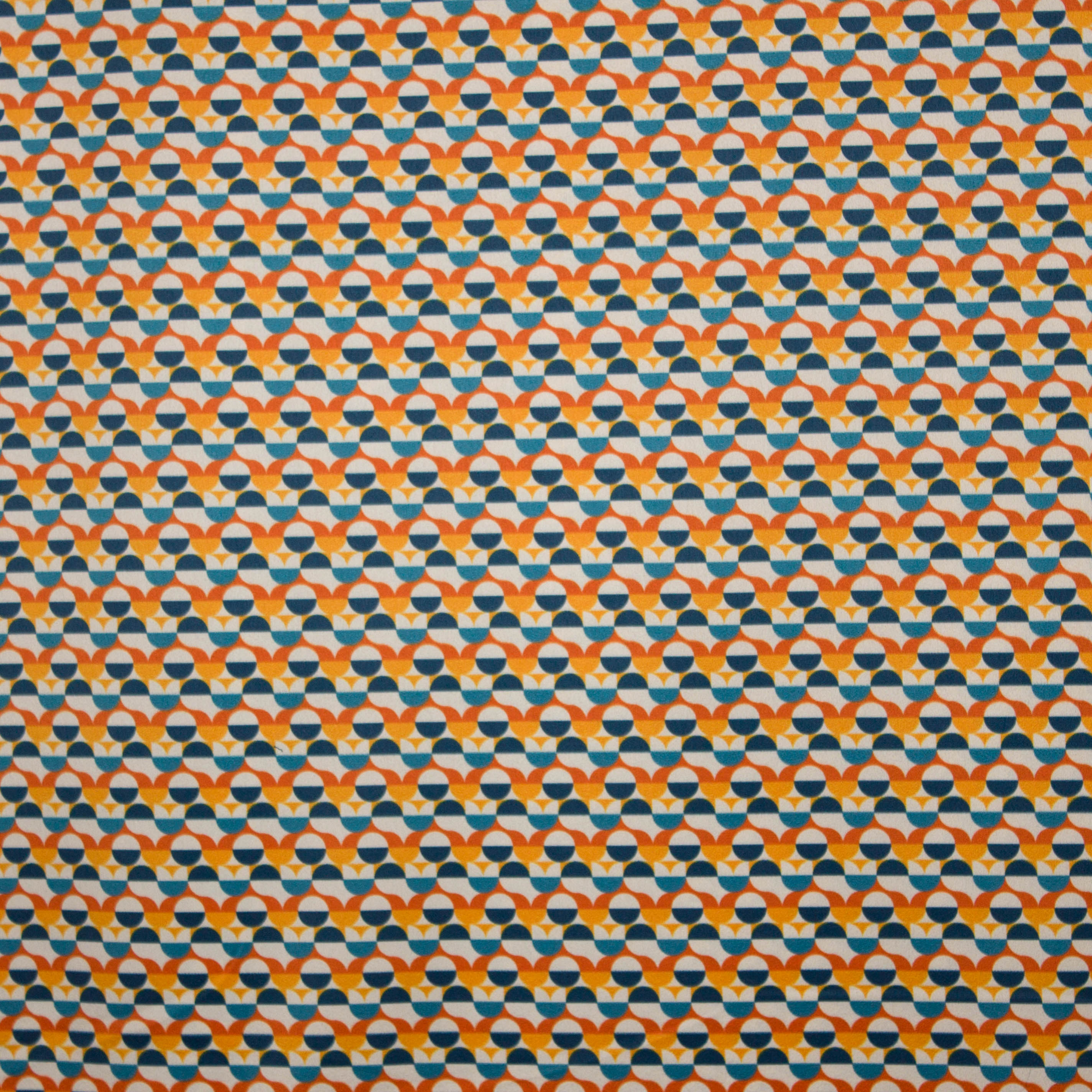 Polyester met abstracte bollen en bloemen