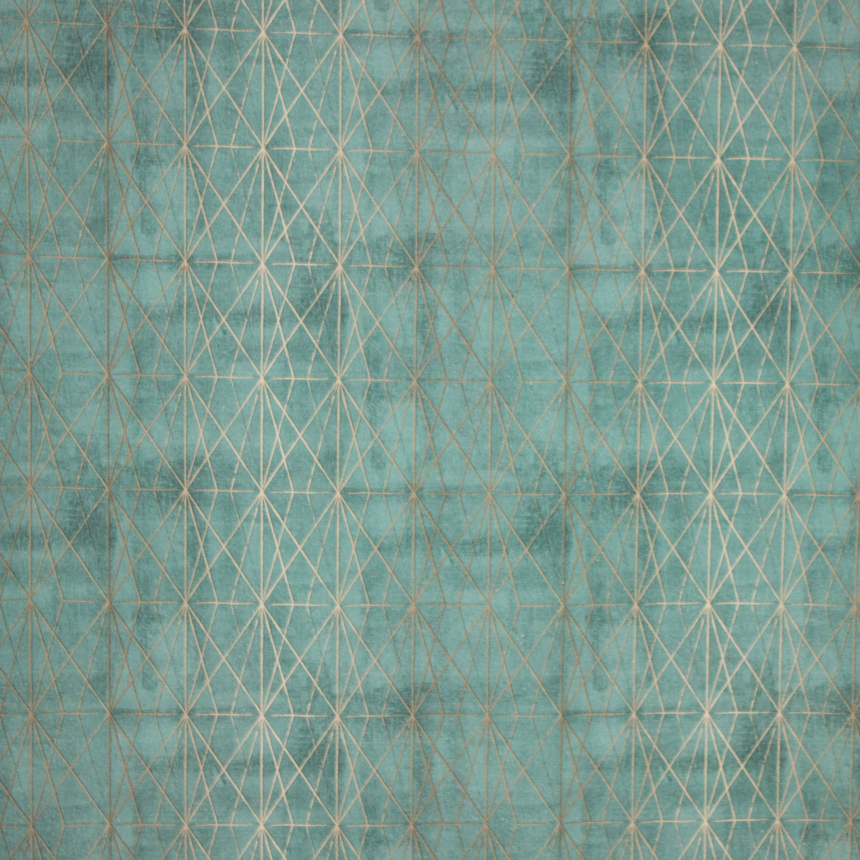 Canvas turquoise geometrisch motief
