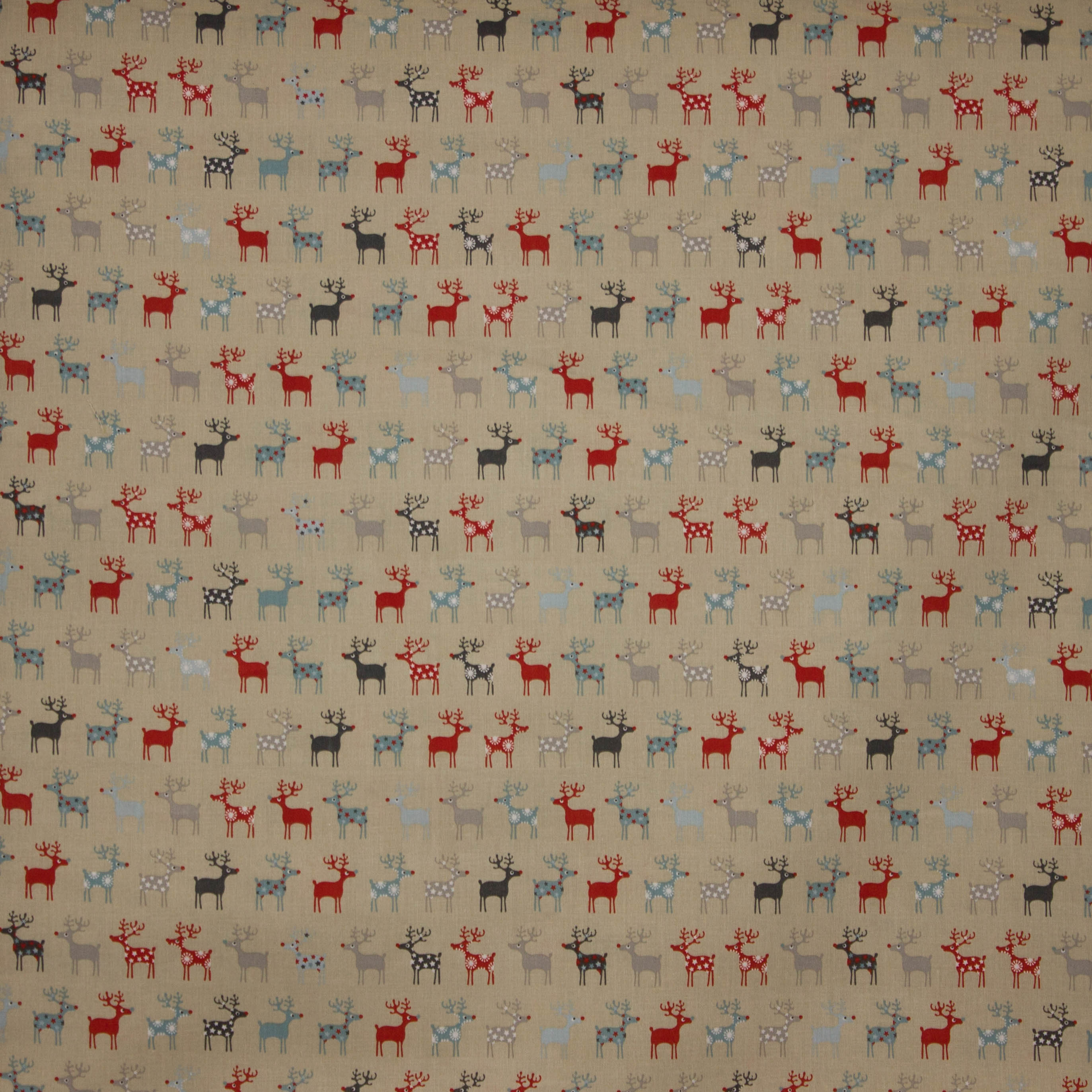 Beige katoen met rendieren