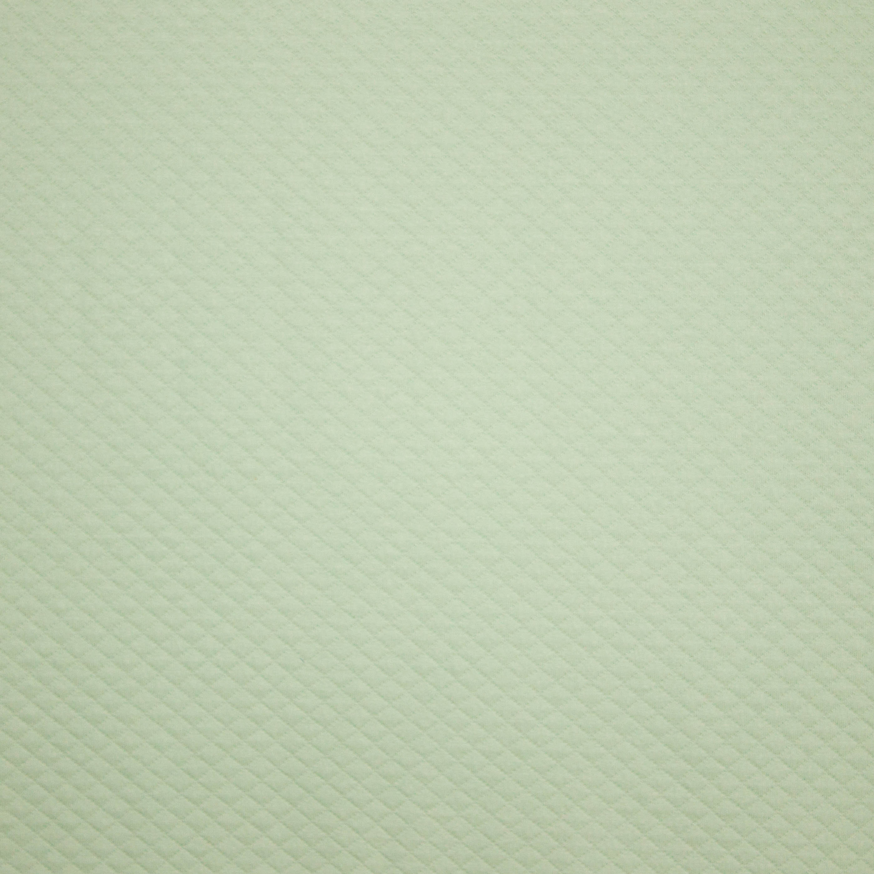Licht groene sweaterstof gewatteerd en overstikt