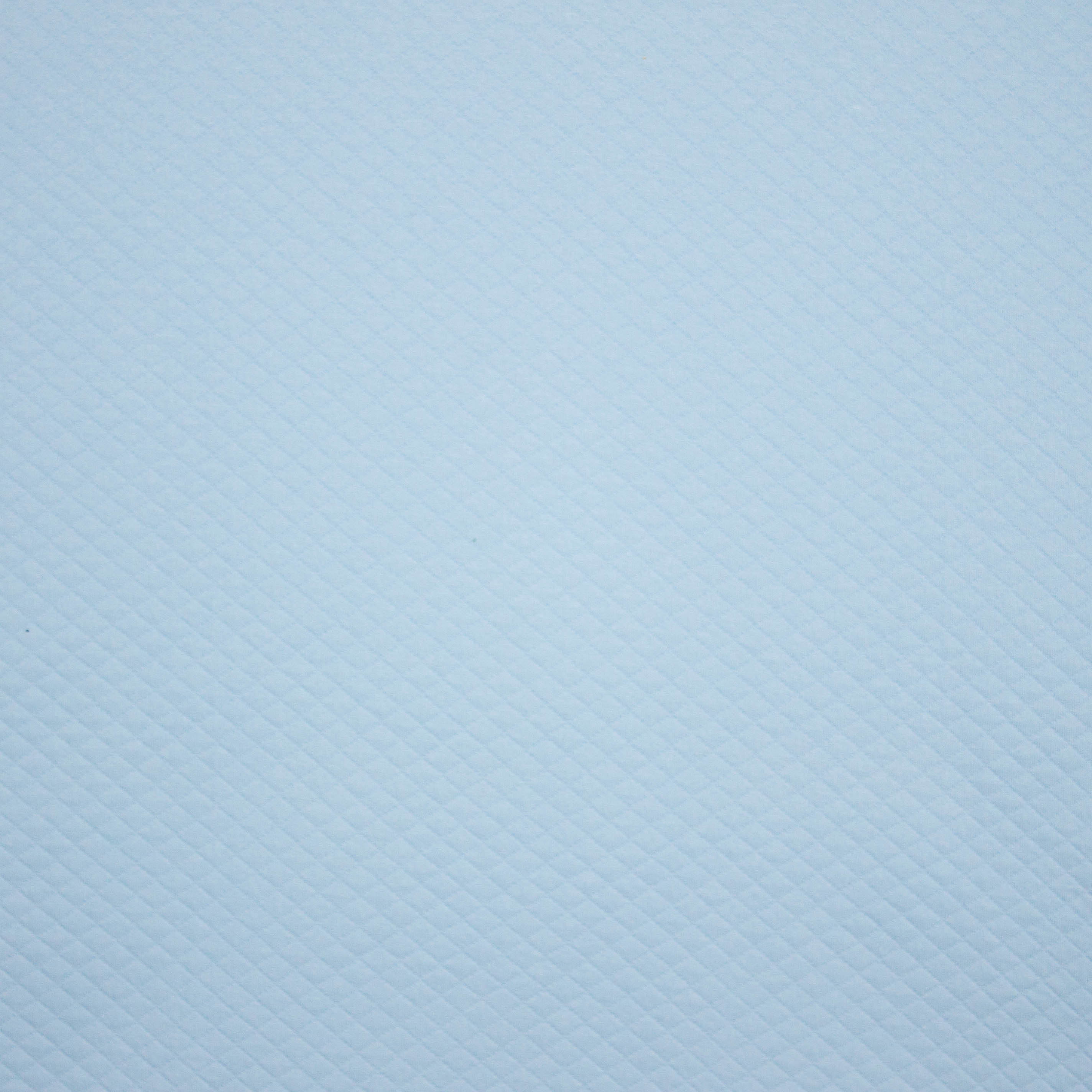 Licht blauwe sweaterstof gewatteerd en overstikt