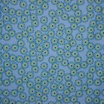 Blauwe katoen met abstract bloemetjesmotief