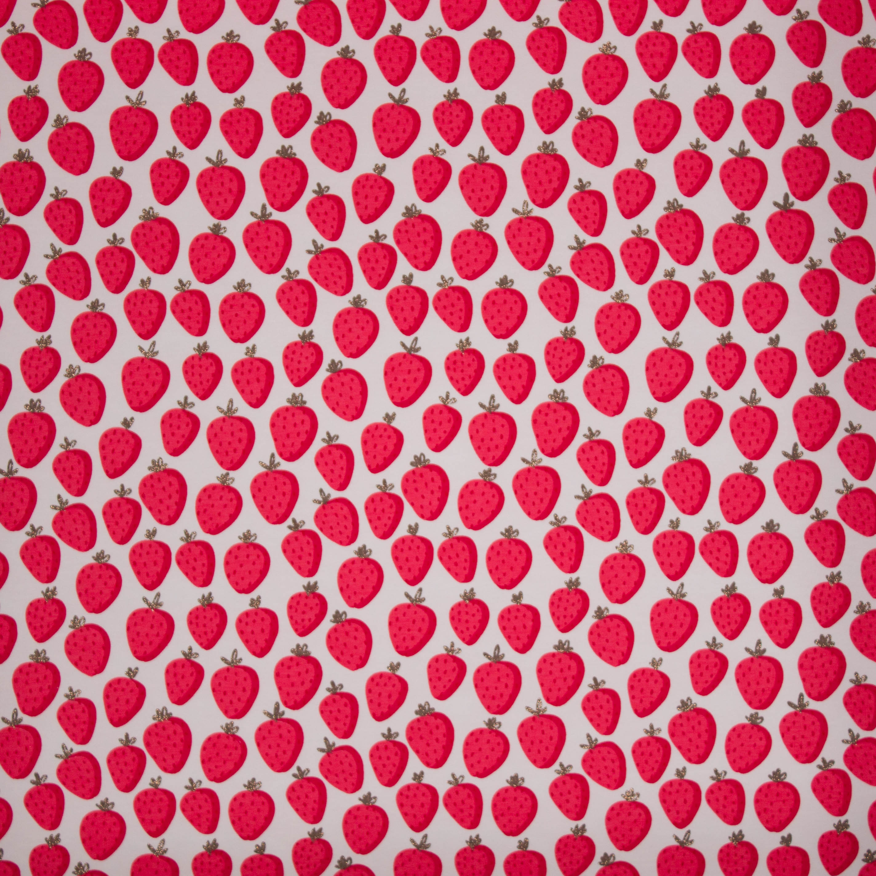 Witte french terry met aardbeien en glitter van Poppy