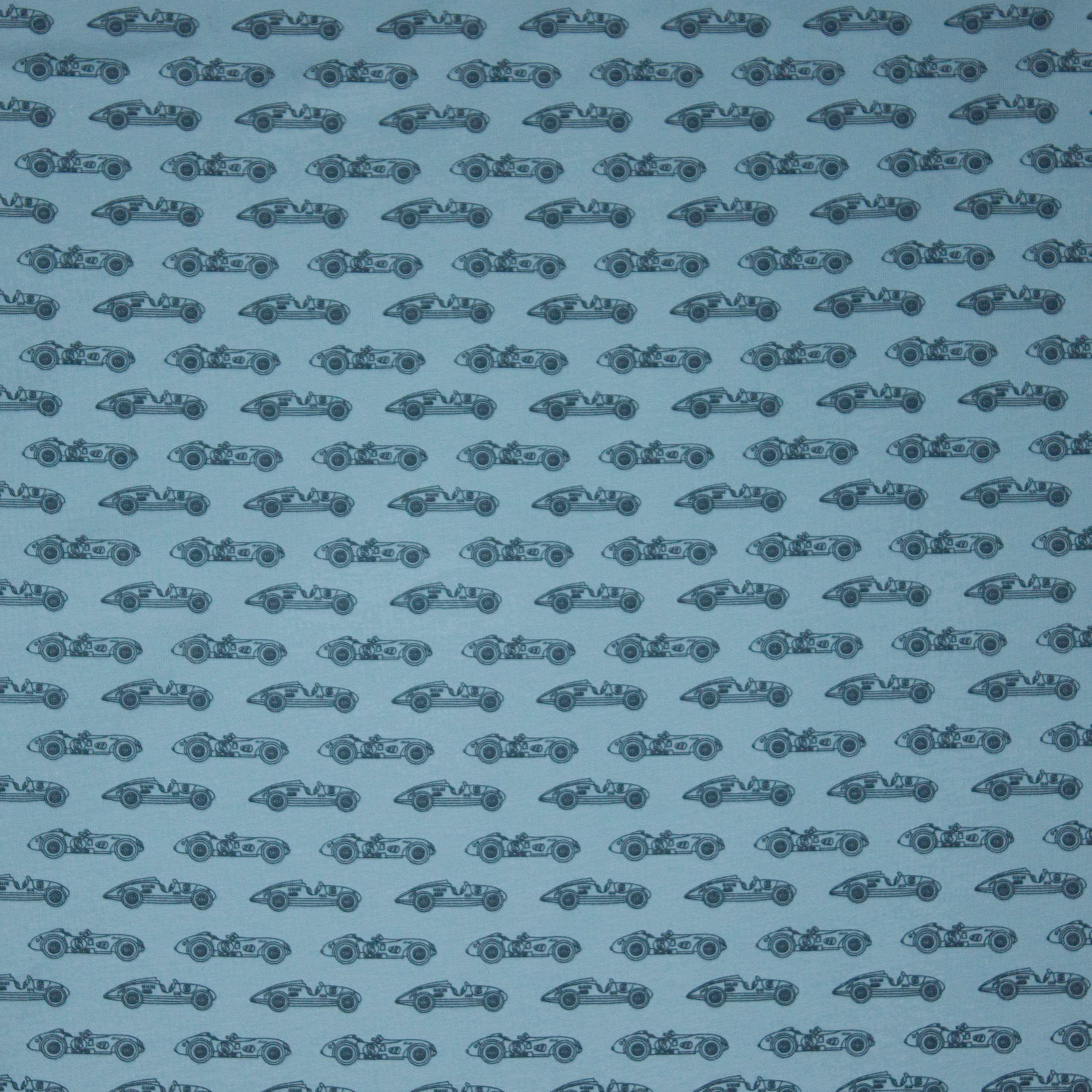 Blauwe tricot met auto motief