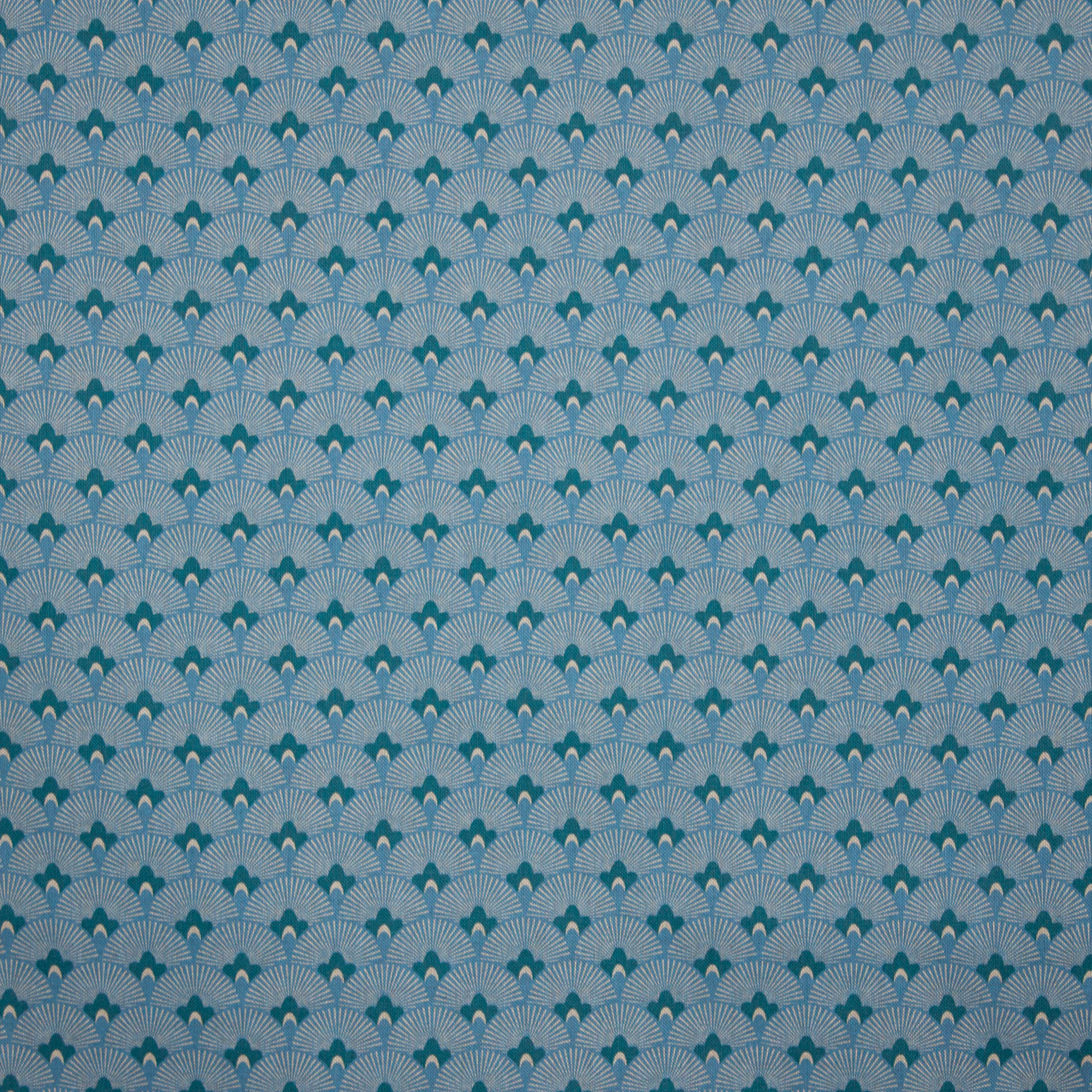 Canvas blauw waaier motief
