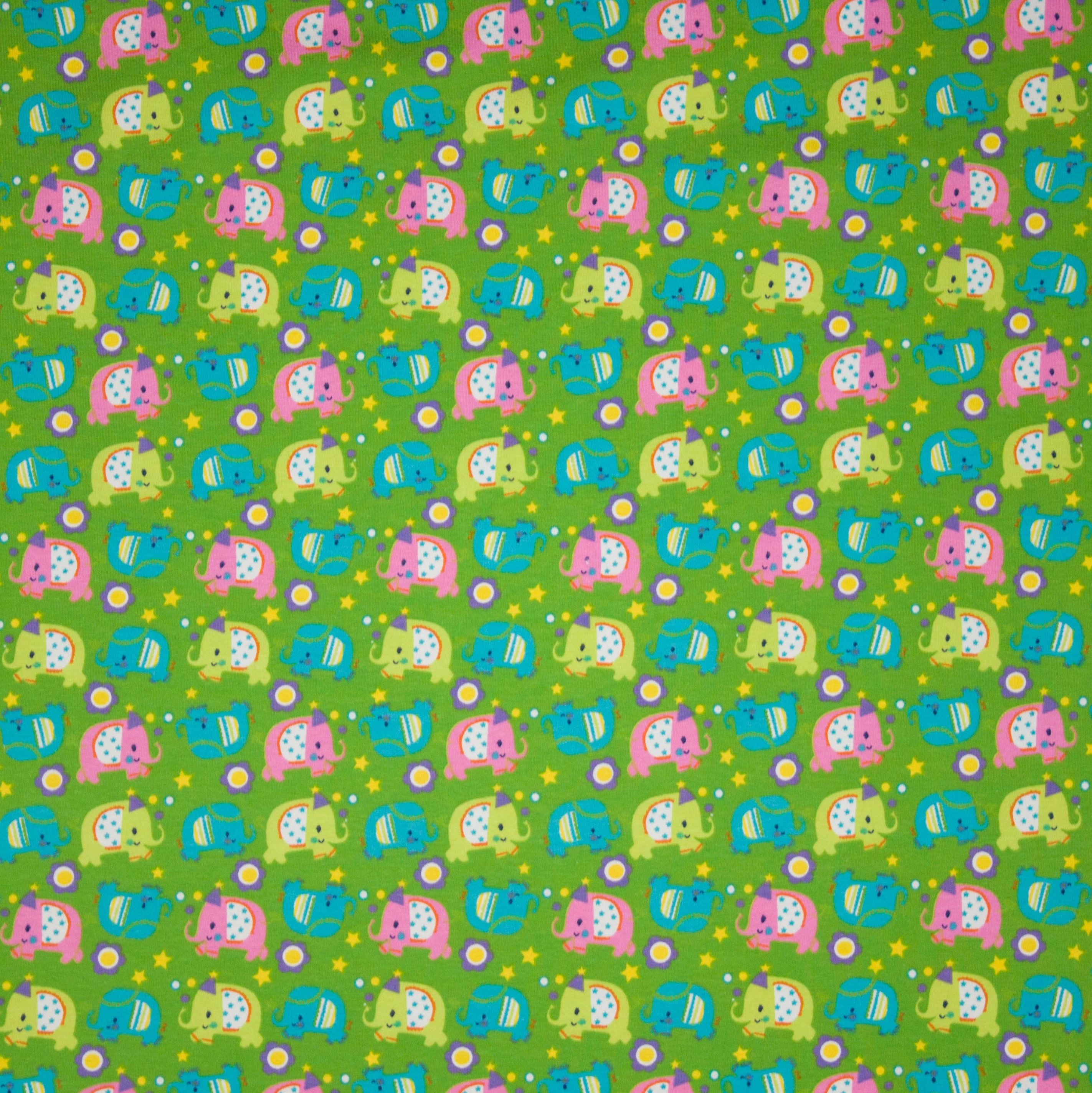 Katoen tricot olifanten motief
