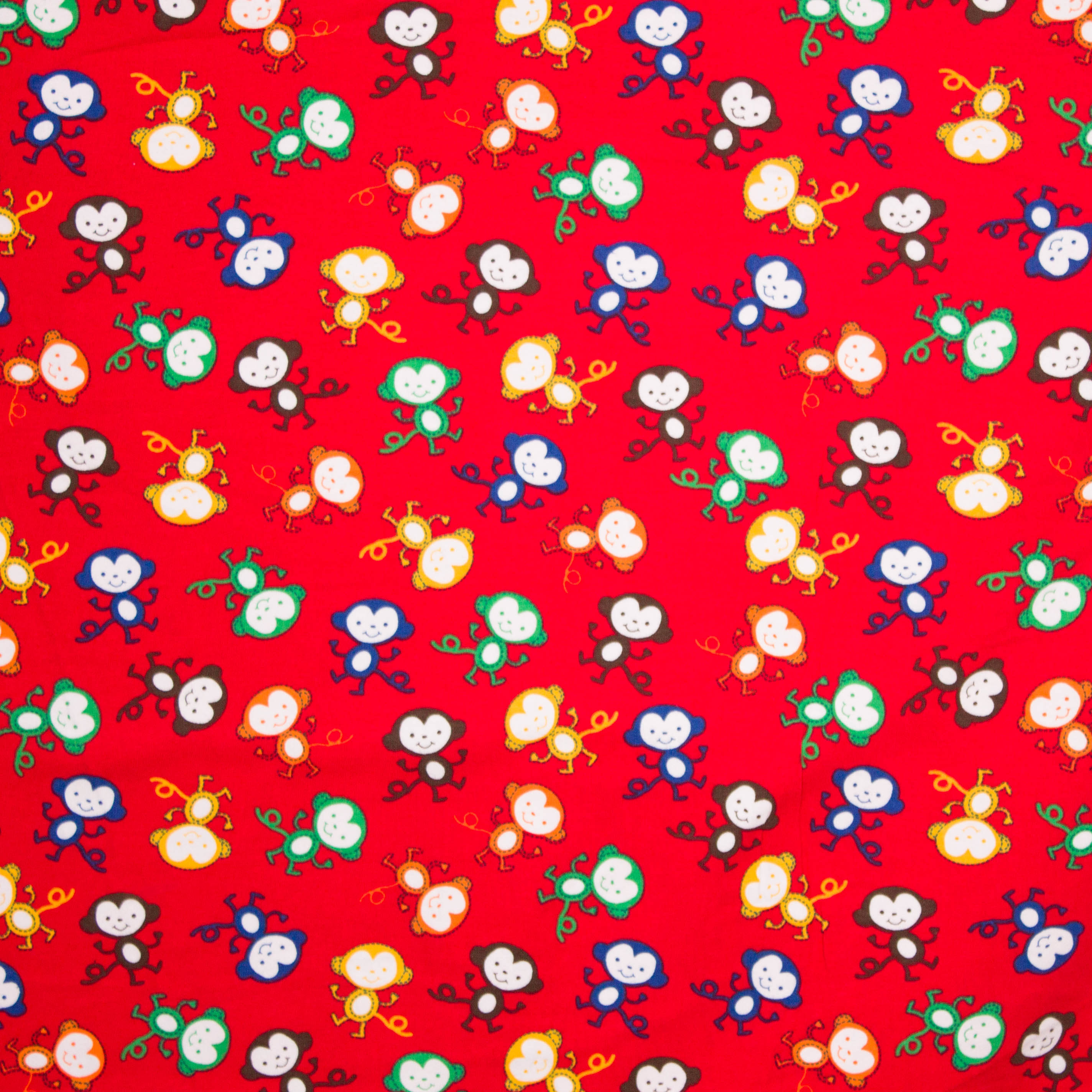Katoen tricot POPPY aapjes motief